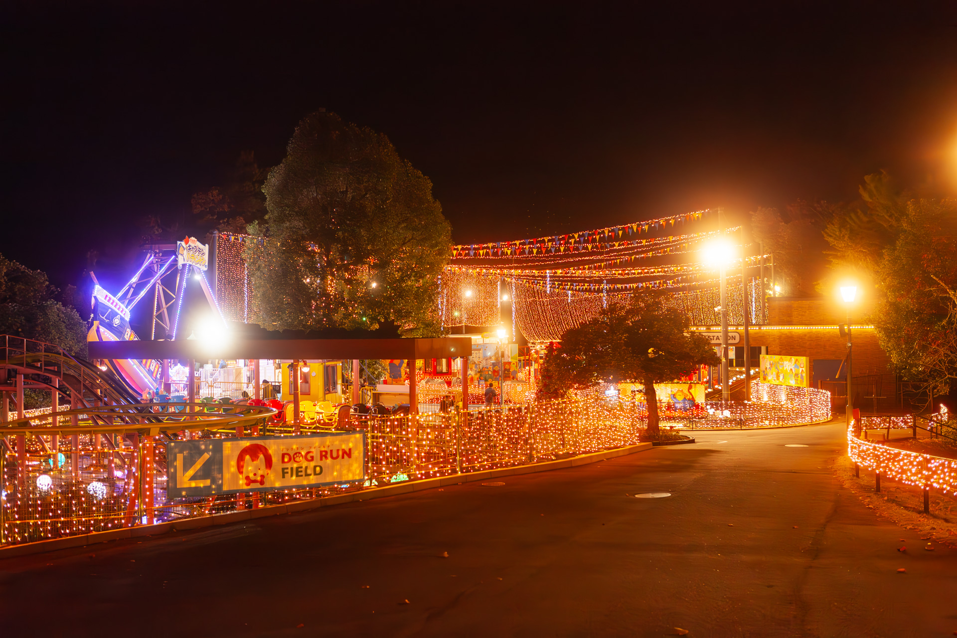 アトラクションもイルミネーションで飾られていた