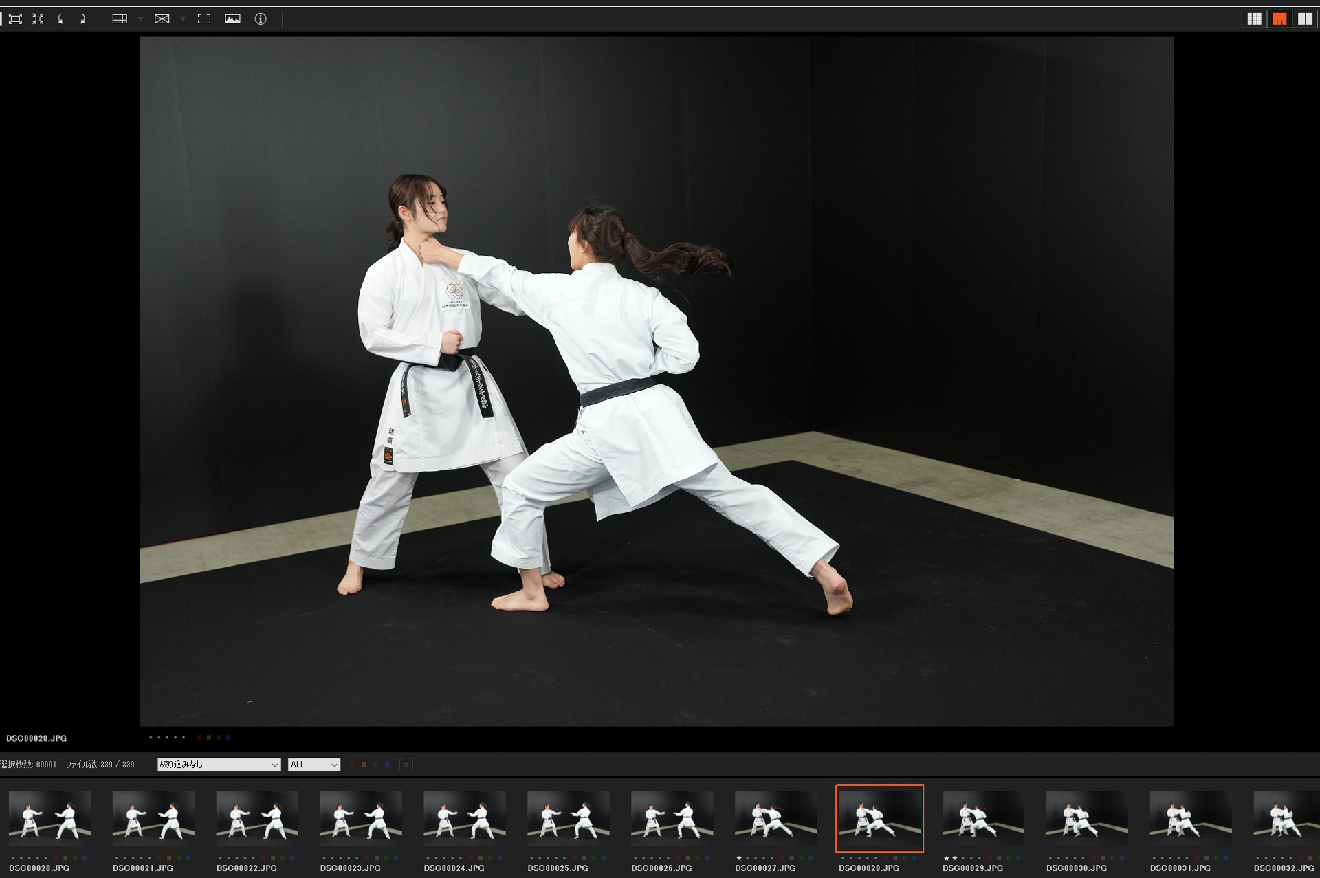 技が決まった瞬間以前から撮影できていて、ベストなタイミングを選ぶことができた<br>α1 II／FE 70-200mm F2.8 GM OSS II／38mm／マニュアル露出（1/1,600秒・F2.8）／ISO 2500