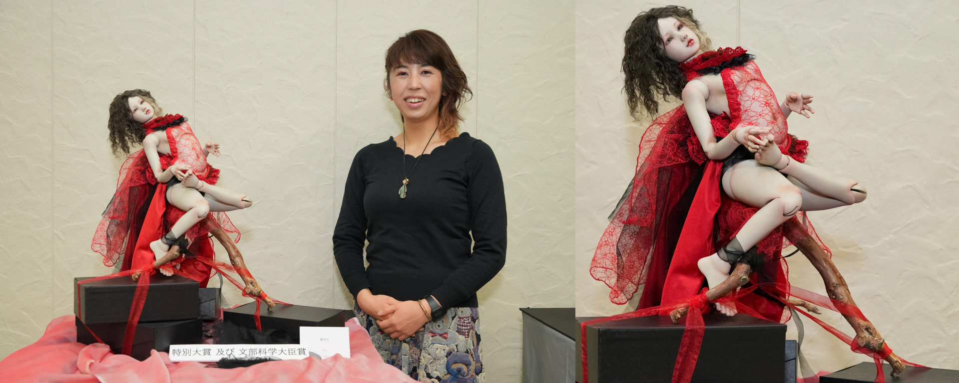 特別大賞 及び 文部科学大臣賞「麝香宮」あを　赤いひらひらとした衣装や胸元に星の飾りを付け、カーネーションとお星さまというイメージ