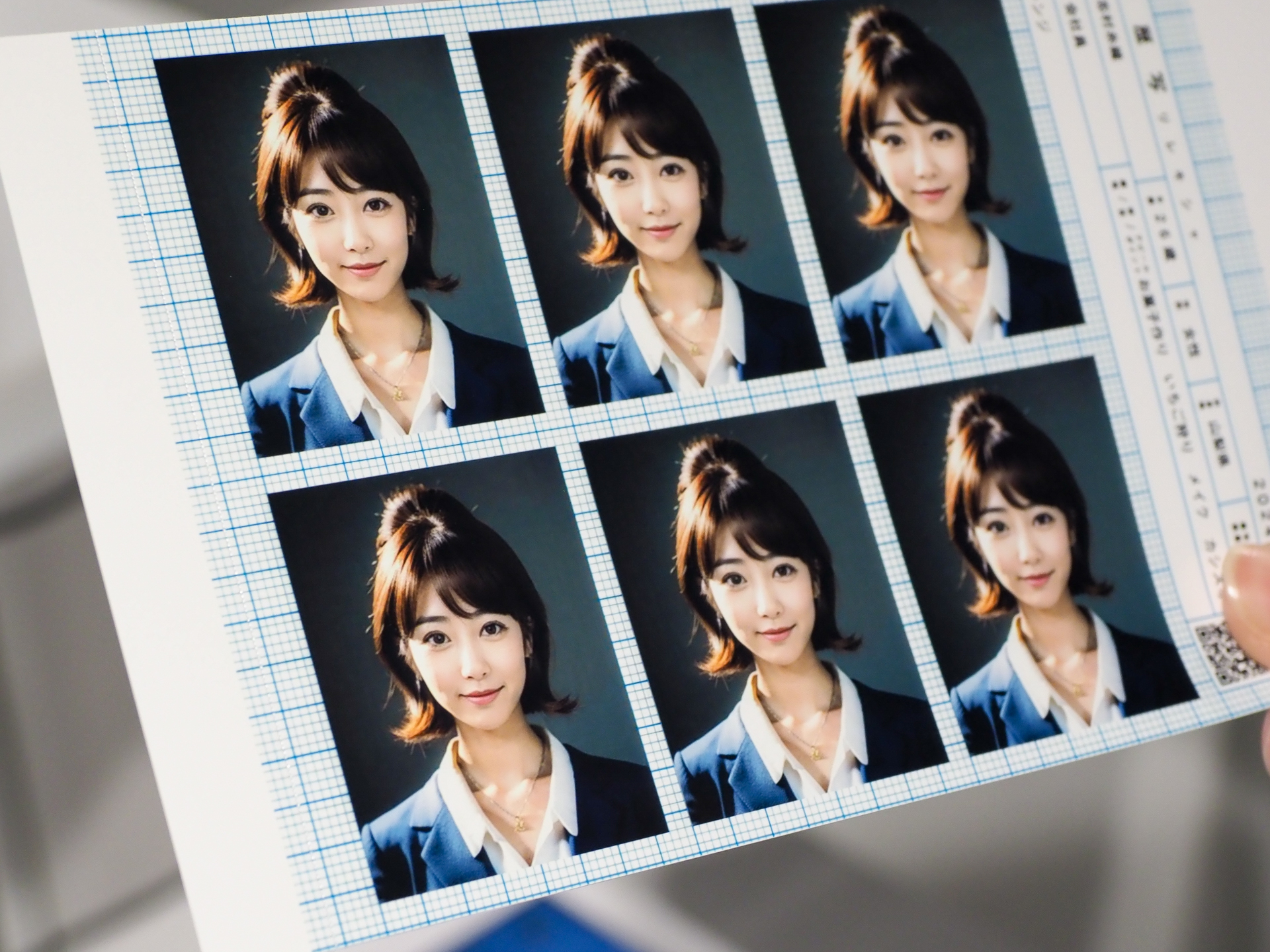 山梨県出身の26歳女性。どうせなら可愛い顔を生成しようと趣味をお菓子作り、いちご狩り、メイク、カシスオレンジと入力した。内面の美しさが写真になって表れている