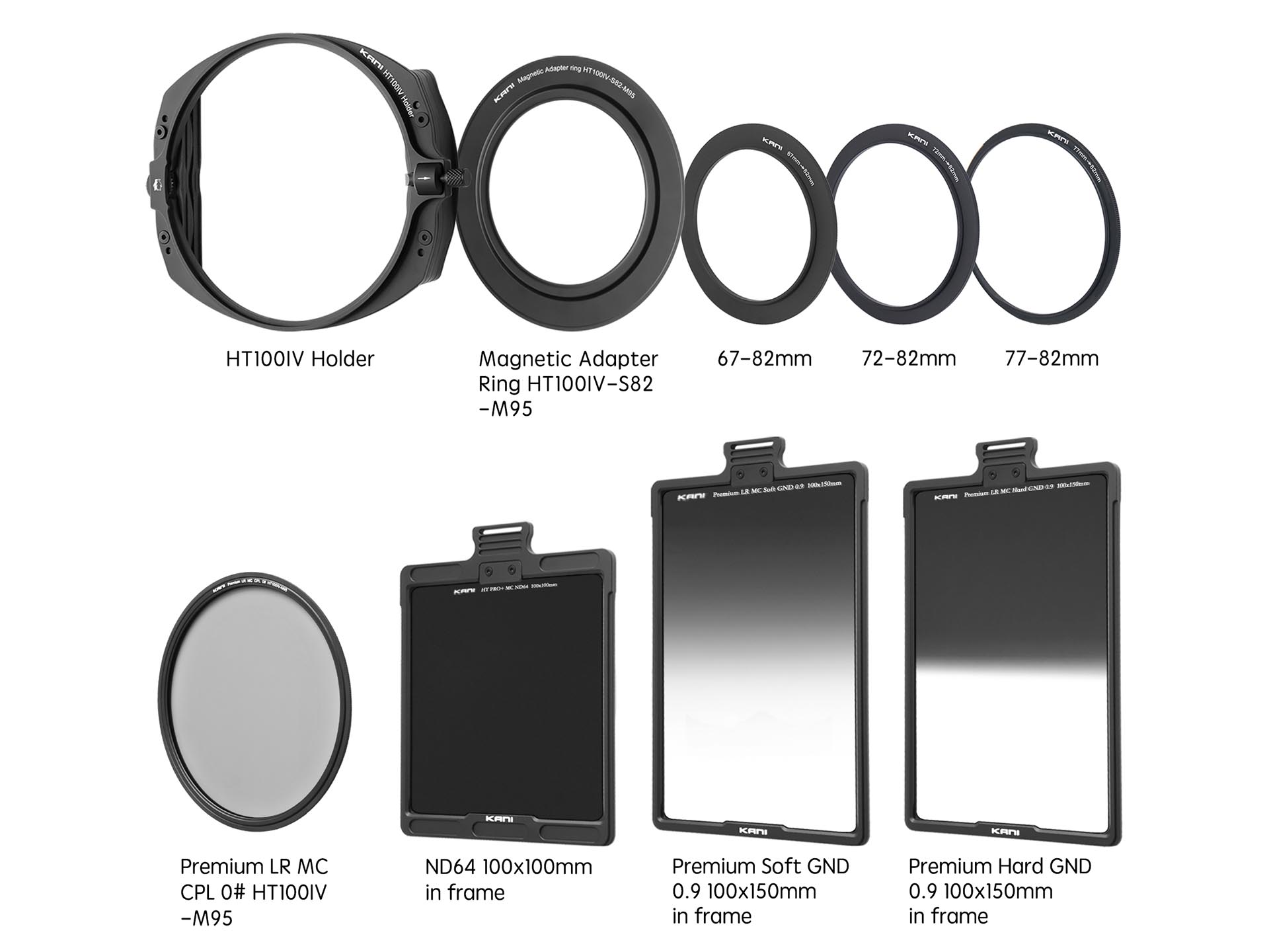 12月5日発売の「HT100 IV トラベラーセット」。HT100 IVホルダーを中心に、マグネット式の各種フィルター、ステップアップリングで構成