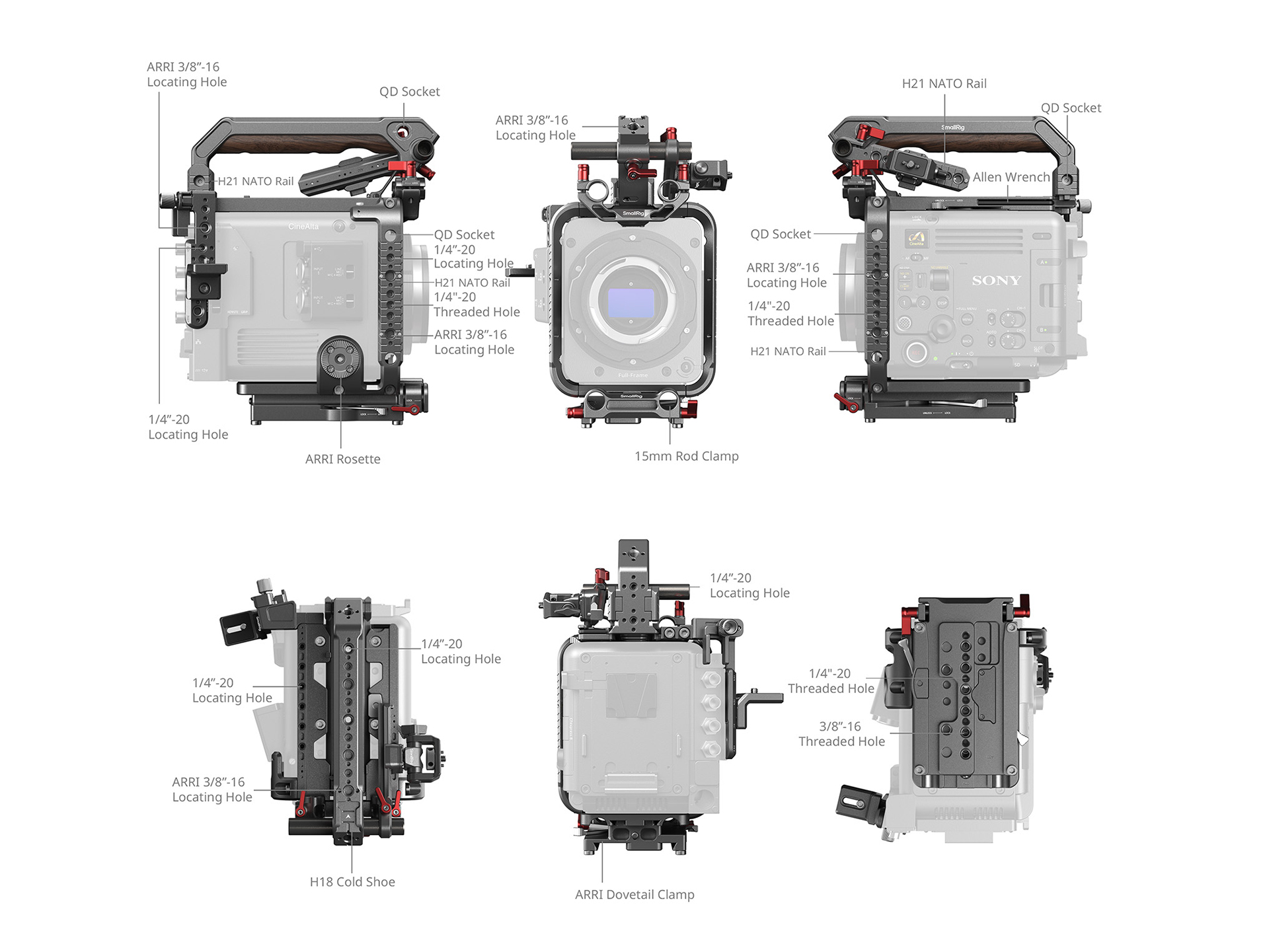 アクセサリーが取付できるカ所