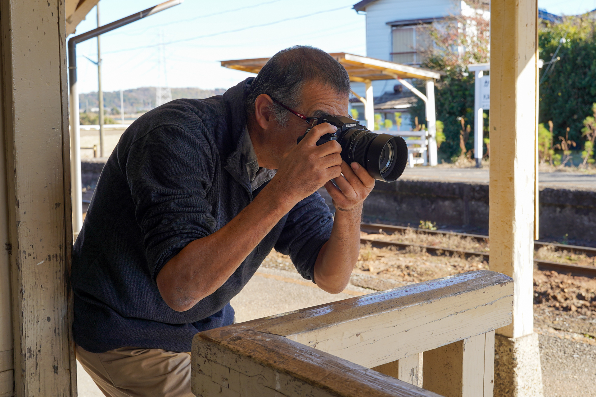 GF63mmF2.8 R WRで撮影中