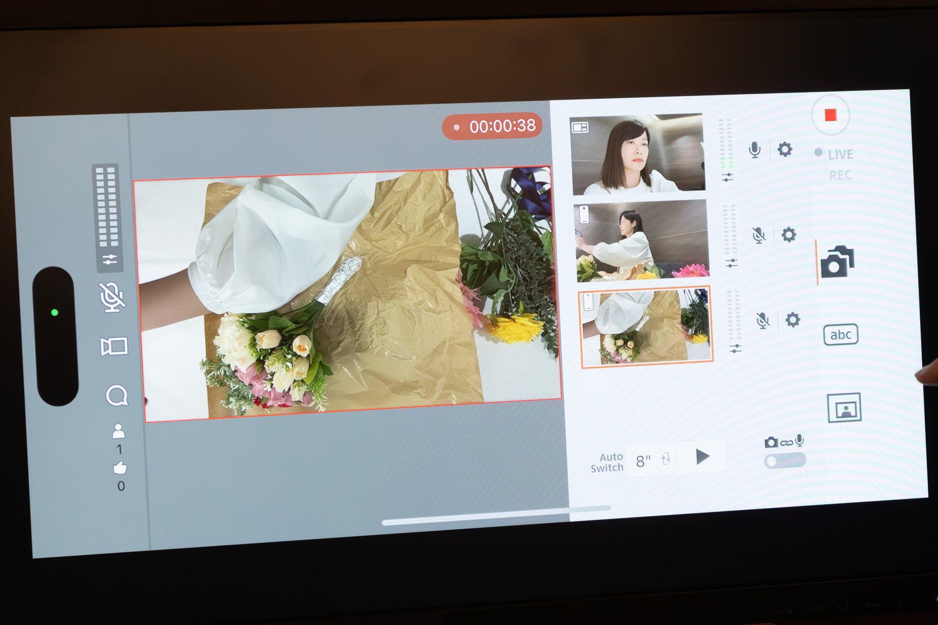 上部カメラの映像があると手元がよくわかる