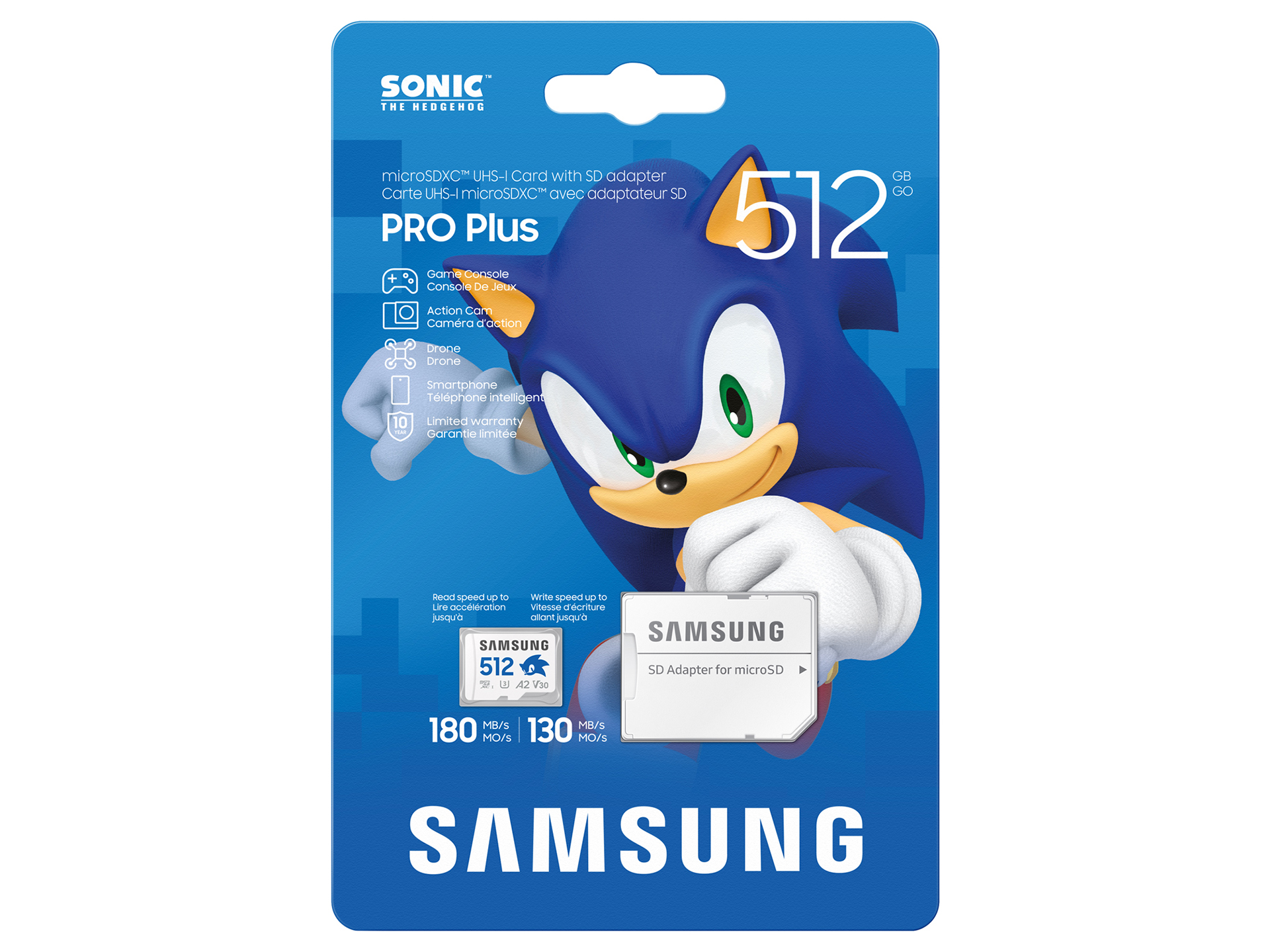 512GB版にはソニック・ザ・ヘッジホッグ（通称：ソニック）をデザイン