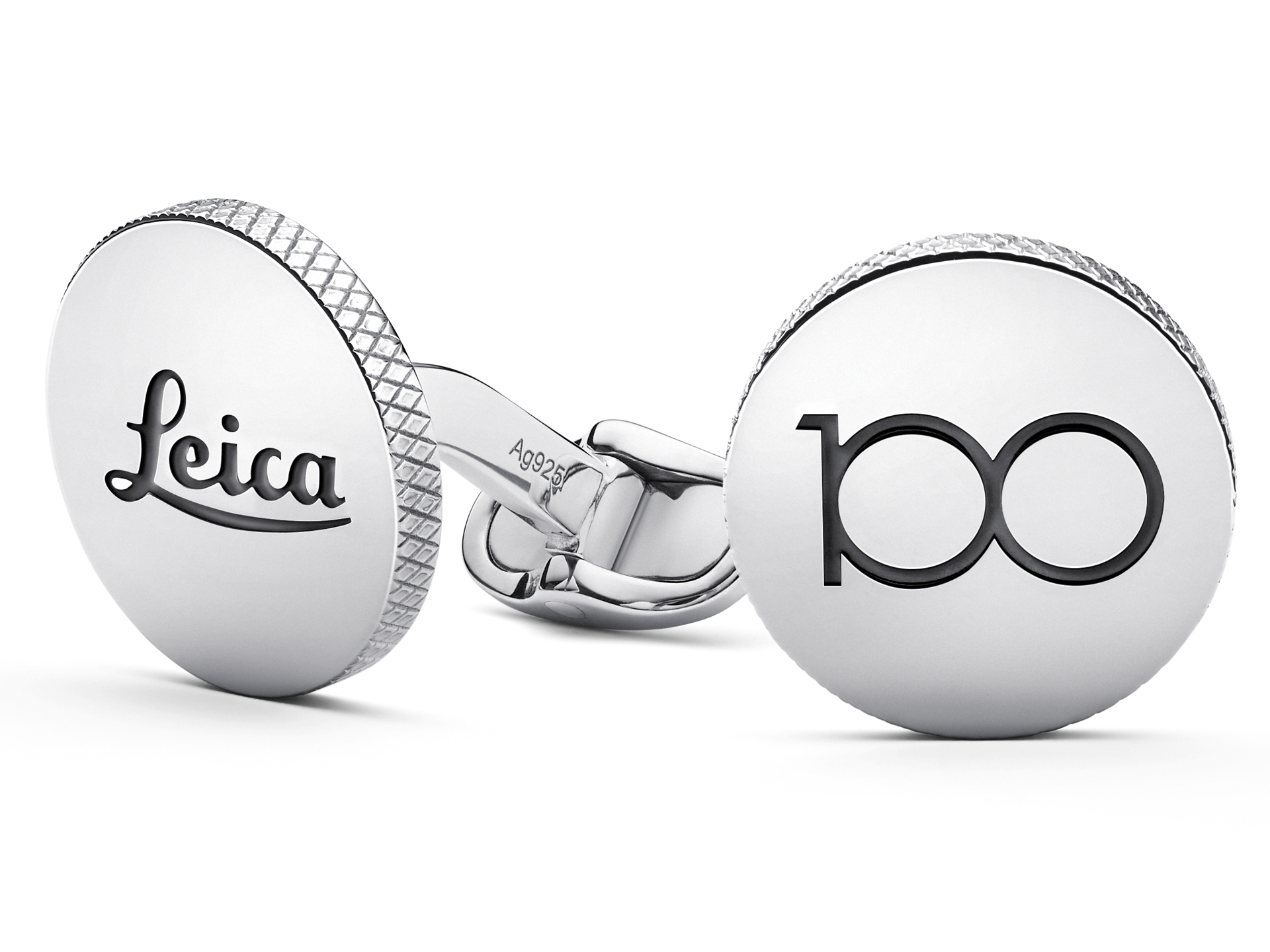 Leica Cufflinks, silver, 100 YEARS OF LEICA