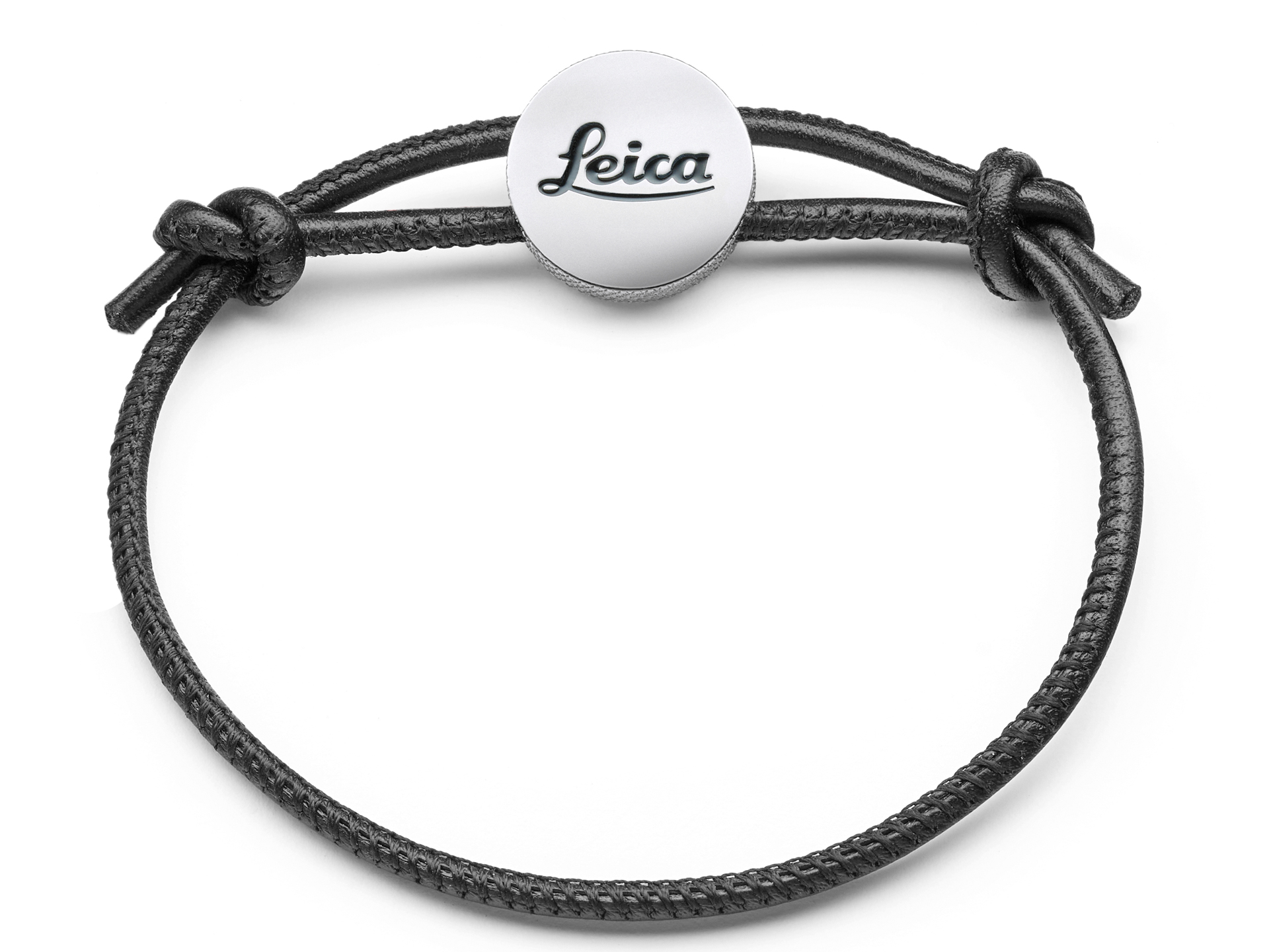 Leica Bracelet with Pendant, leather, black, 100 YEARS OF LEICA