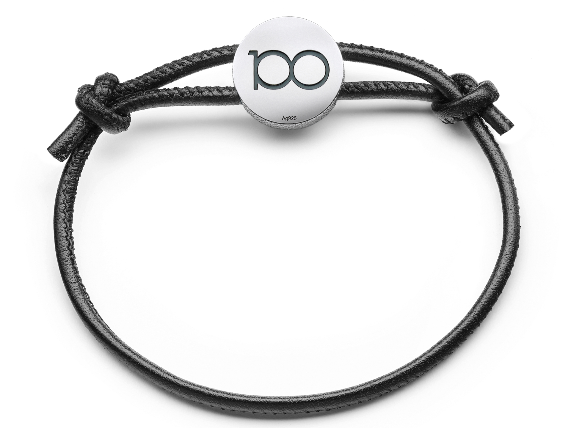 Leica Bracelet with Pendant, leather, black, 100 YEARS OF LEICA