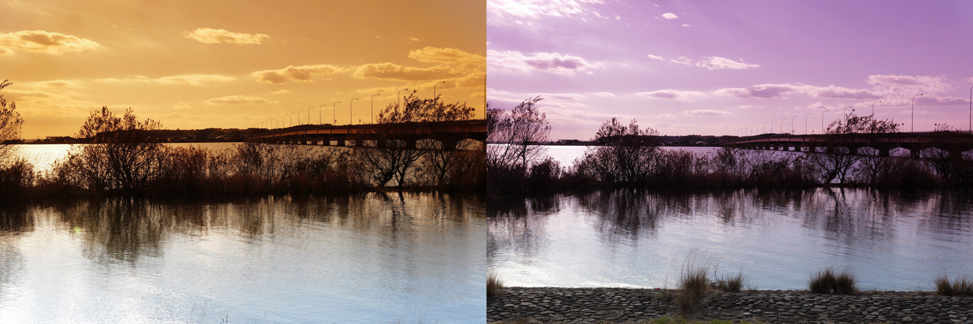 2種類のフィルターを使用。共にライカ SL3／VARIO-ELMARIT-SL f2.8/24-70mm ASPH.／絞り優先AE／ISO 400（左）F5.6、1/1,250秒、＋0.3EV（右）F8、1/200秒、＋0.6EV