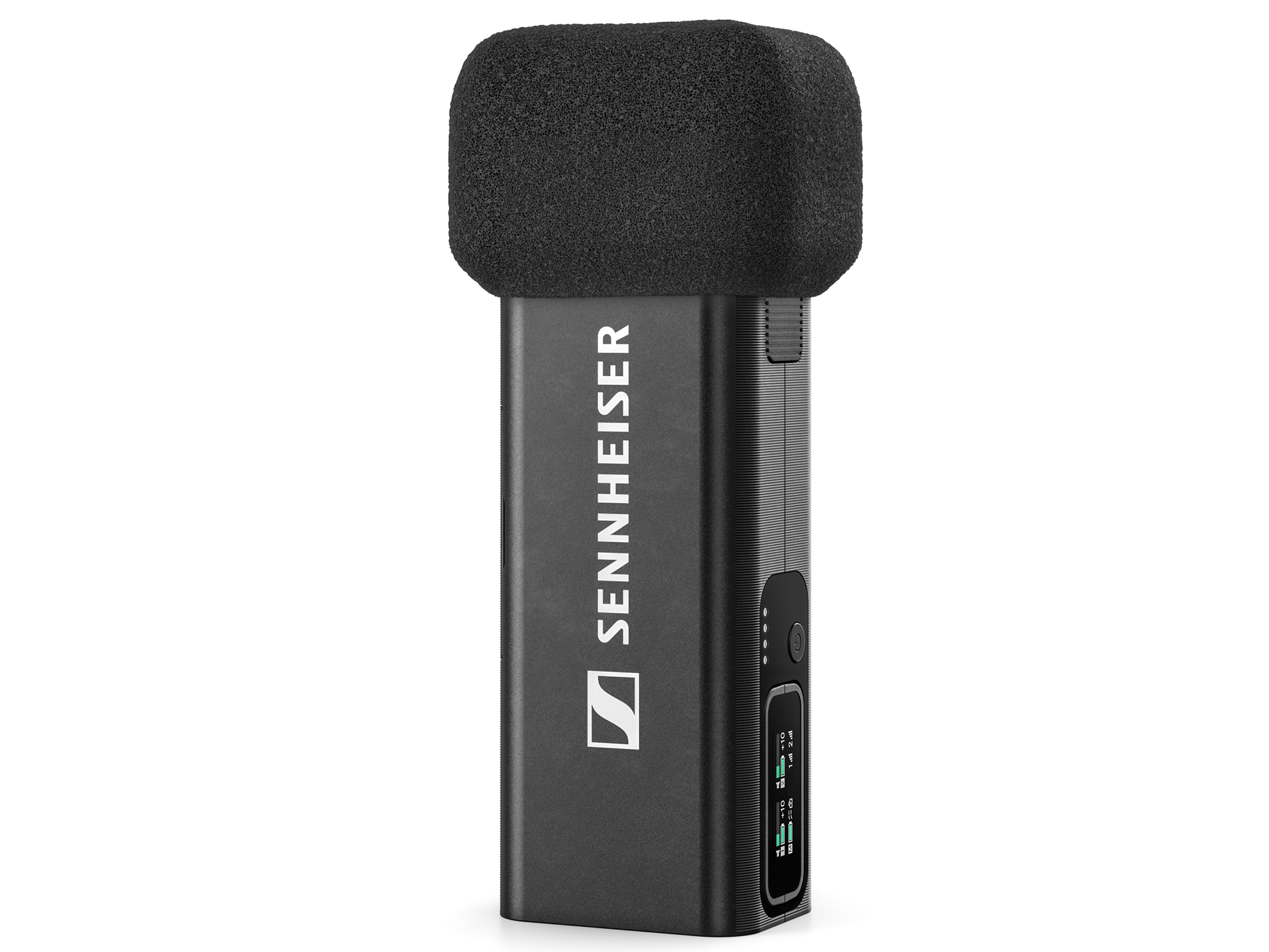 チャージングバーに送信機を装着すると、ハンドマイクとしても使用可能