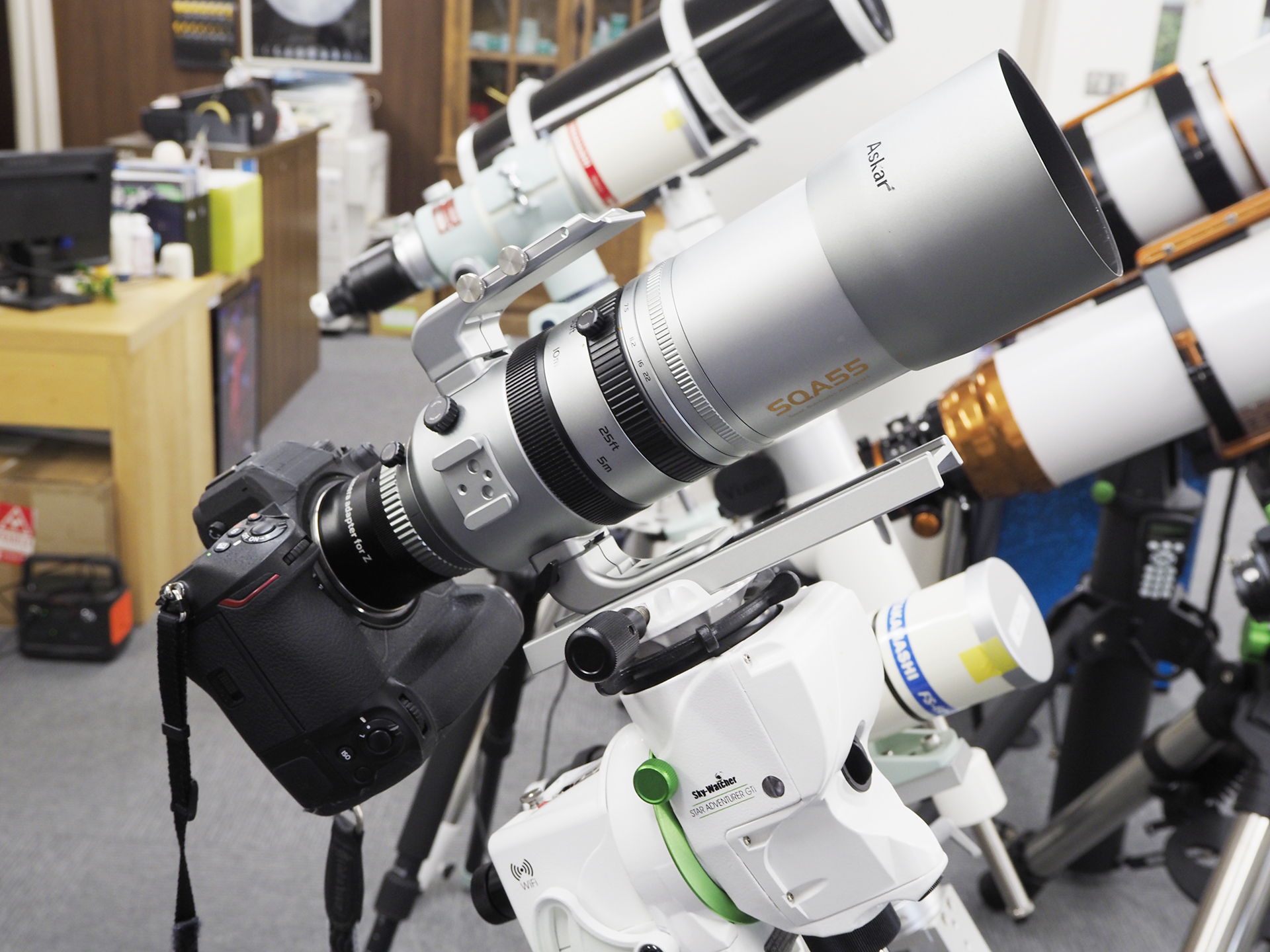 SQA55 鏡筒（ニコンZ9への装着例）
