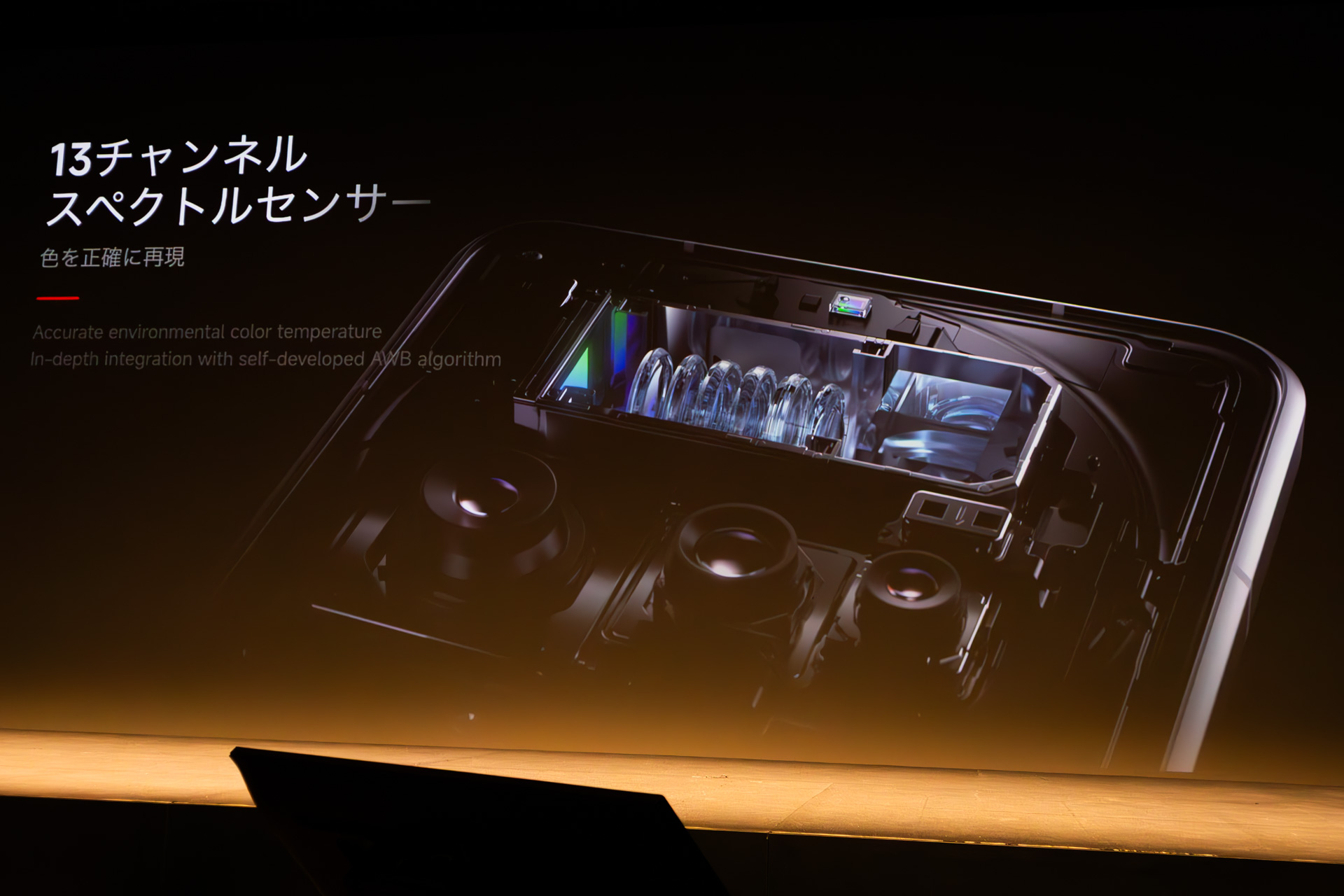 「ホワイトバランスをプロレベルに調整する」という13チャンネルのスペクトルセンサーを新搭載した