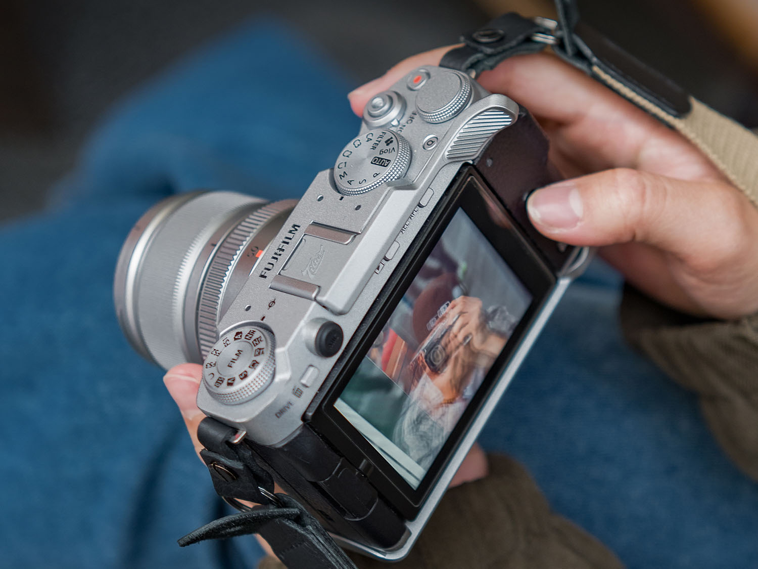 サムレスト（シルバー）の装着例