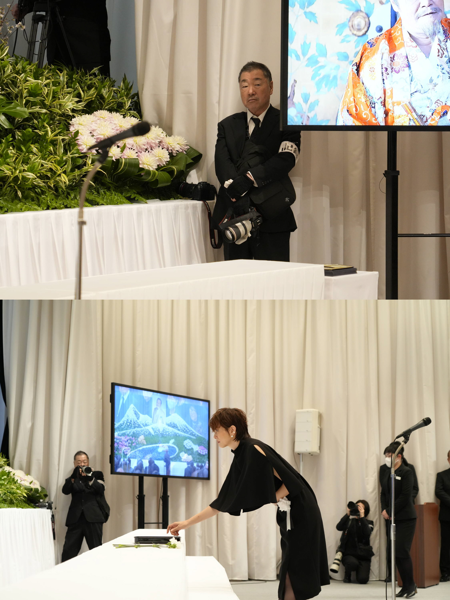 お別れの会にて、このようにモニターの陰で記録撮影をさせていただいた