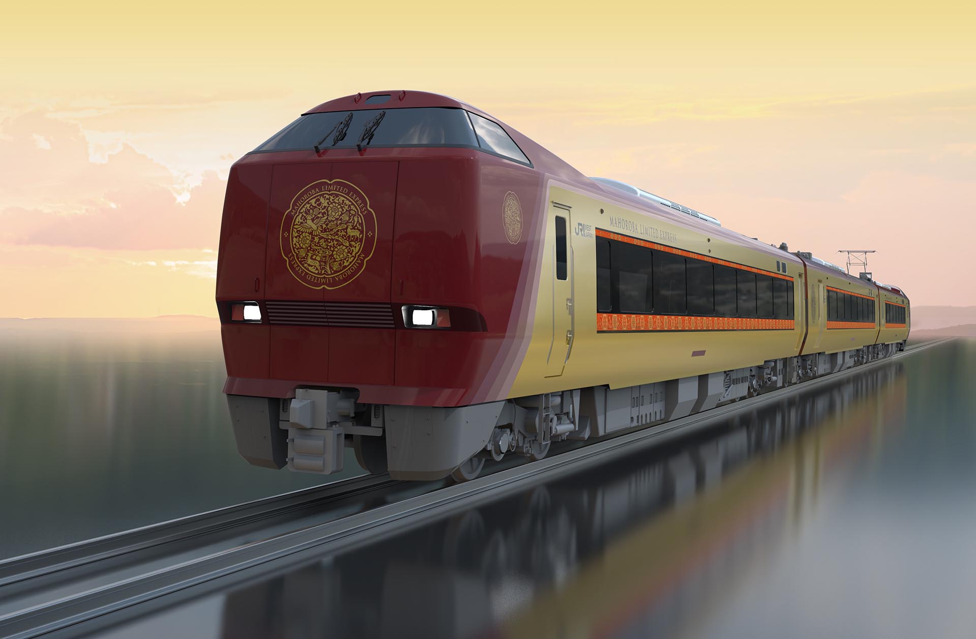 特急まほろばのリニューアル編成のうち、第1編成「安寧」のイメージ。4月5日（土）に運行が始まる