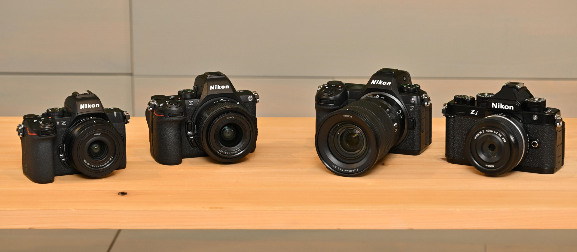 左からZ50II、Z5II、Z6III、Zf