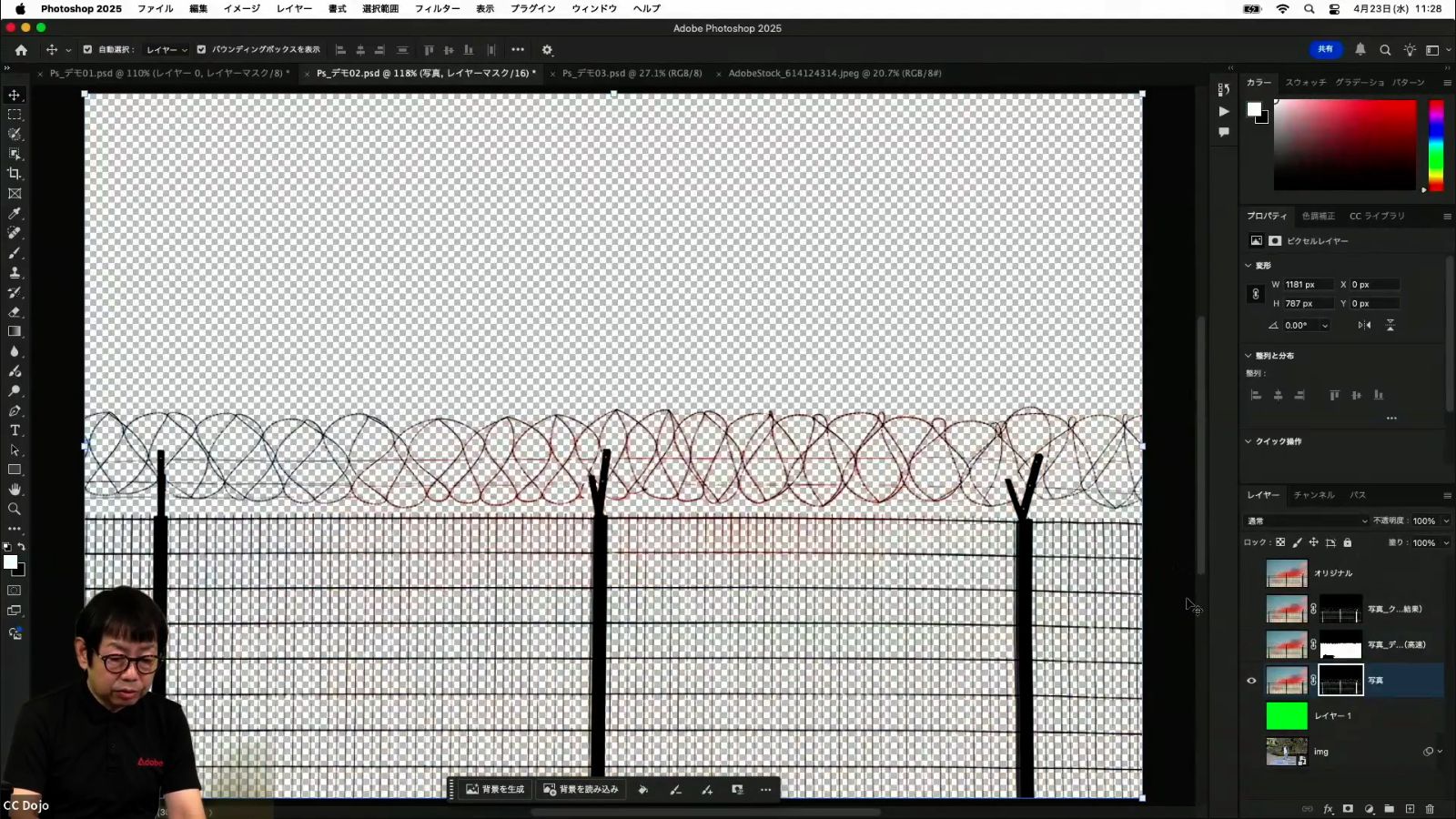 実際に削除すると、細かい部分も残した状態で背景だけが削除された