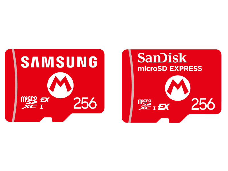 SamsungとSanDiskのmicroSD Expressが任天堂のライセンス品として用意されている。256GBで6,980円