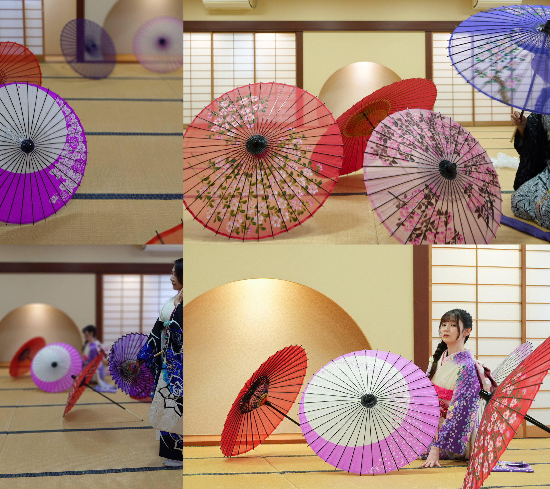 今後のために私もこのような和傘を数本仕入れようと思う。今回この量を持参してくれた錦生先生には感謝