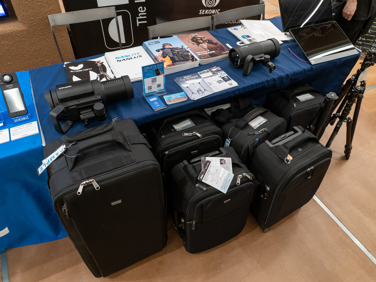 銀一はDedolight、Nanlite、Profoto、SMDVから大量のライティング機材を持ち込んだ