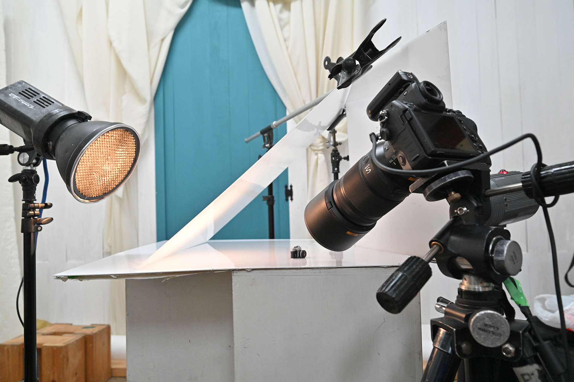 実際の撮影風景。被写体が小さいので、ここまで寄る必要がある