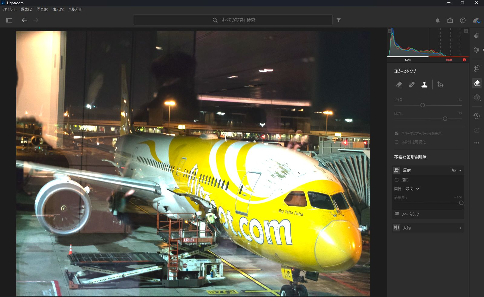窓ガラスに反射してしまった写真