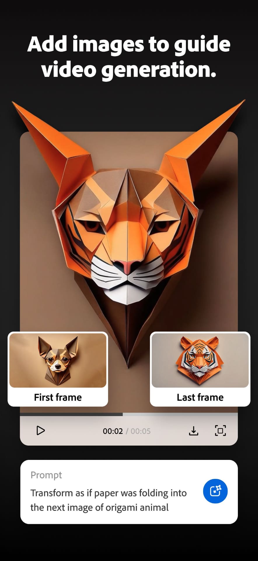 外出先でもテキストから画像や動画の生成、静止画から動画の生成なども可能