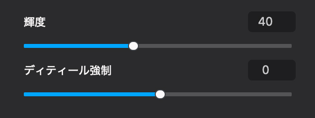 <span class="fnt-110"><b>ノイズ処理やディテール強化の加減を調整可能</b></span><br>写真をアウトプットする最終的な目的に応じて、ノイズ処理の強度やディテール処理の加減を調整できるので、効果が強過ぎる場合などにも対応できる