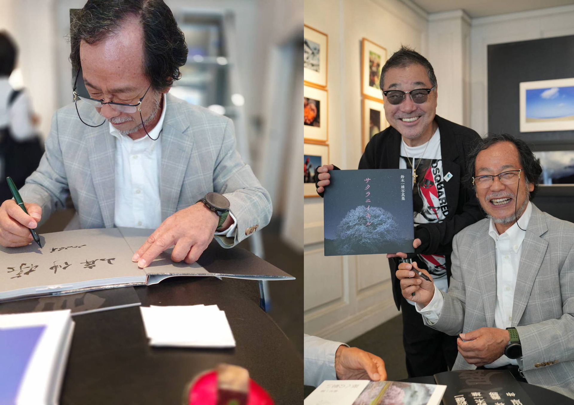 鈴木さんの写真集「サクラニイキル」にサインを入れていただいた
