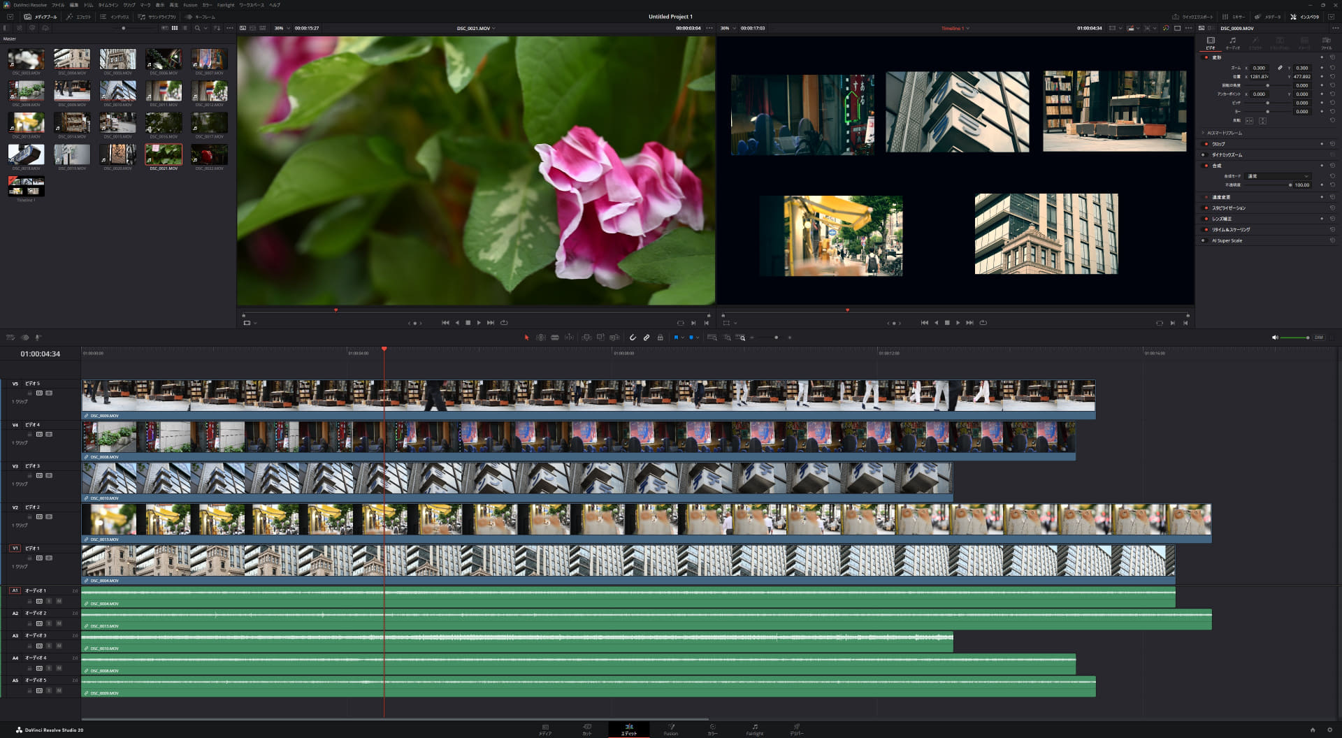 5つの4Kクリップを同時に再生できた