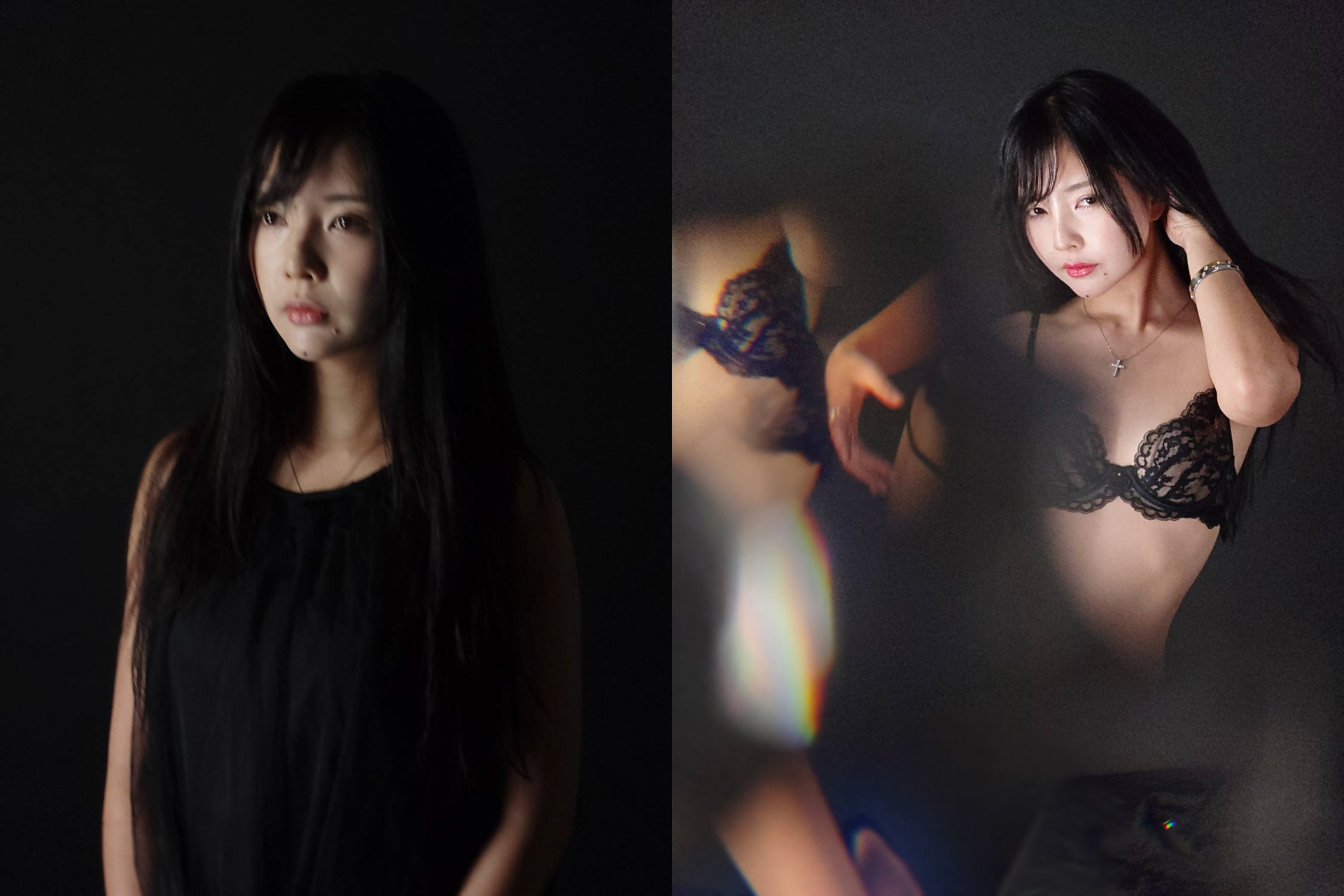 （右）スマホでもオムニクリエイティブフィルターを使用してみた