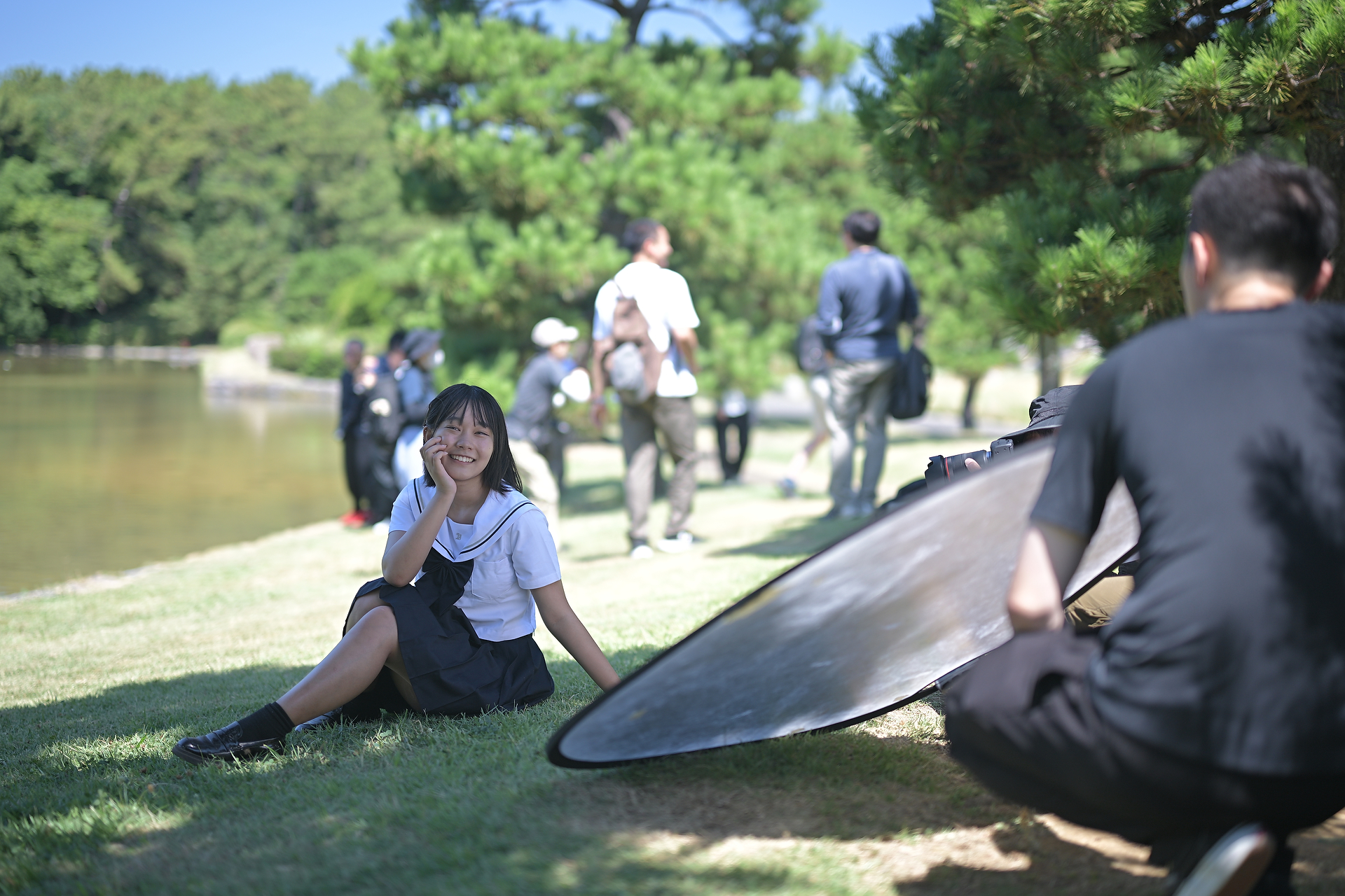 レフ板を活用した撮影技術も伝授