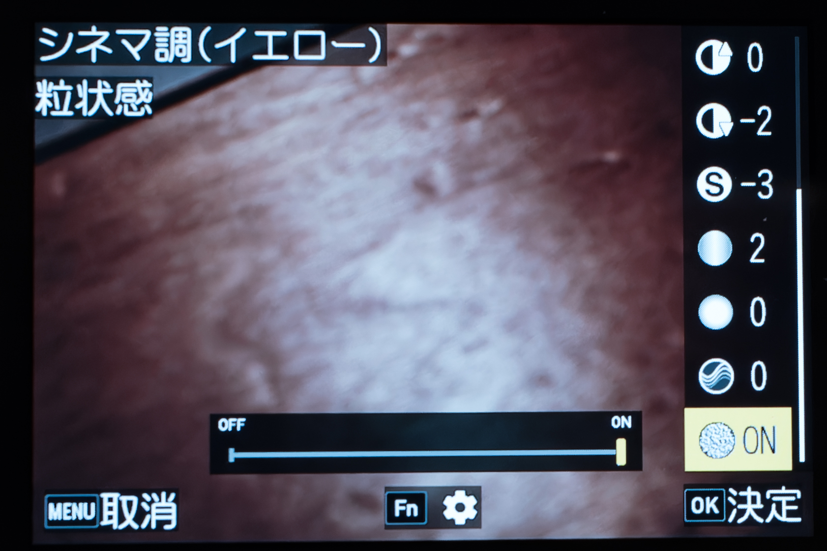 イメージコントロール内の「粒状感」