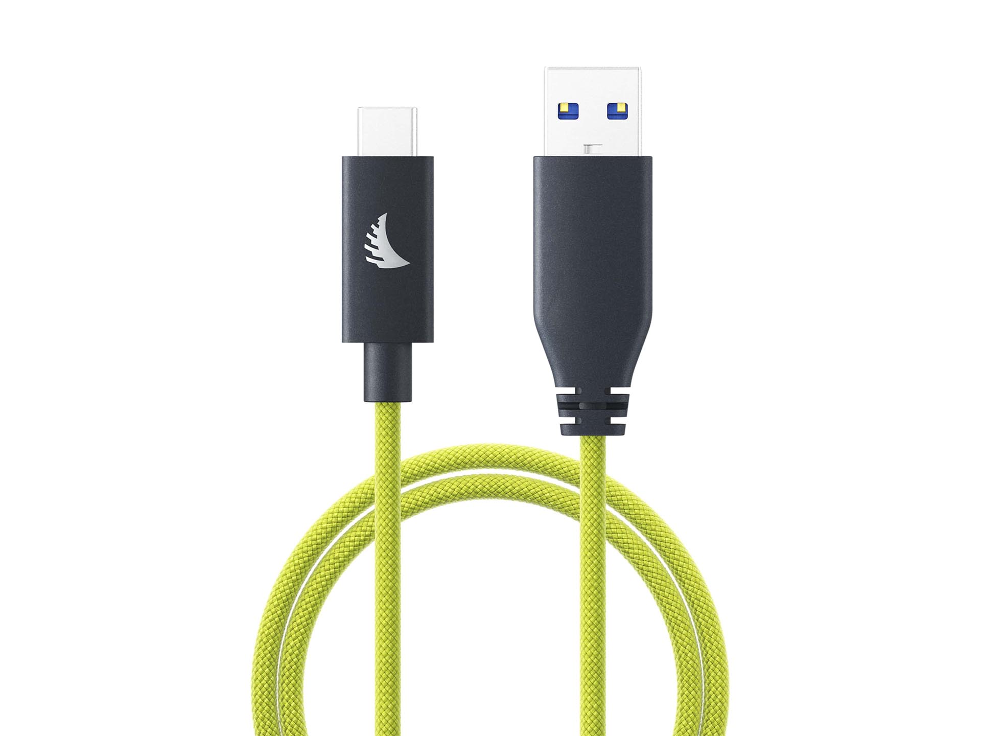 USB-A to C 3.2 Solid Flex Cable Lime 32cm