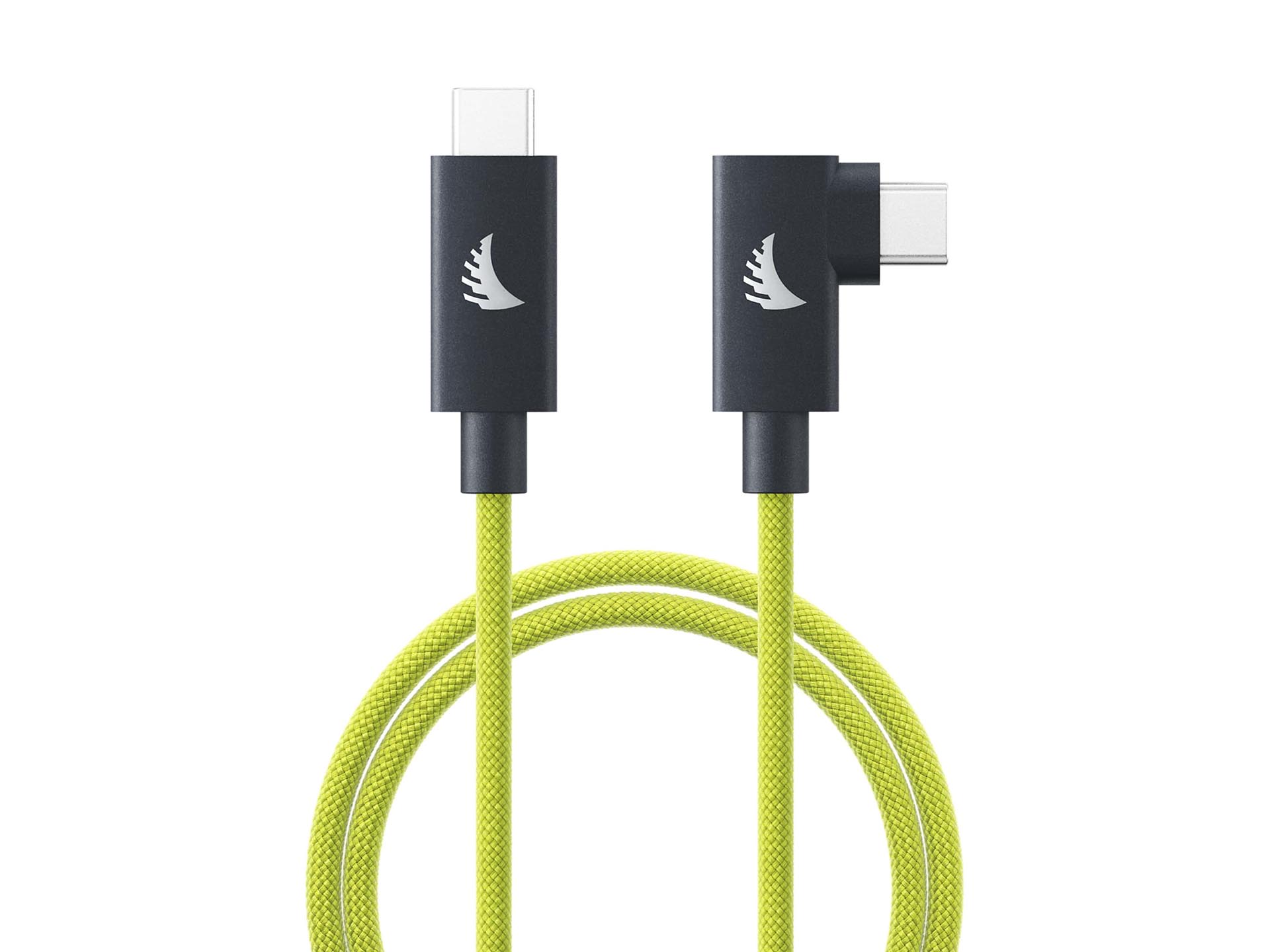 USB-C 4.0 Solid Flex Cable Right-Angle Lime 32cm