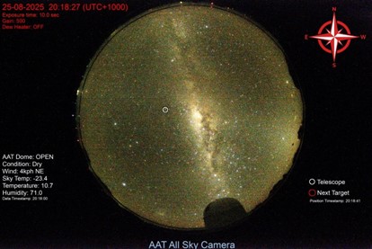 サイディング・スプリング天文台の全天カメラ映像