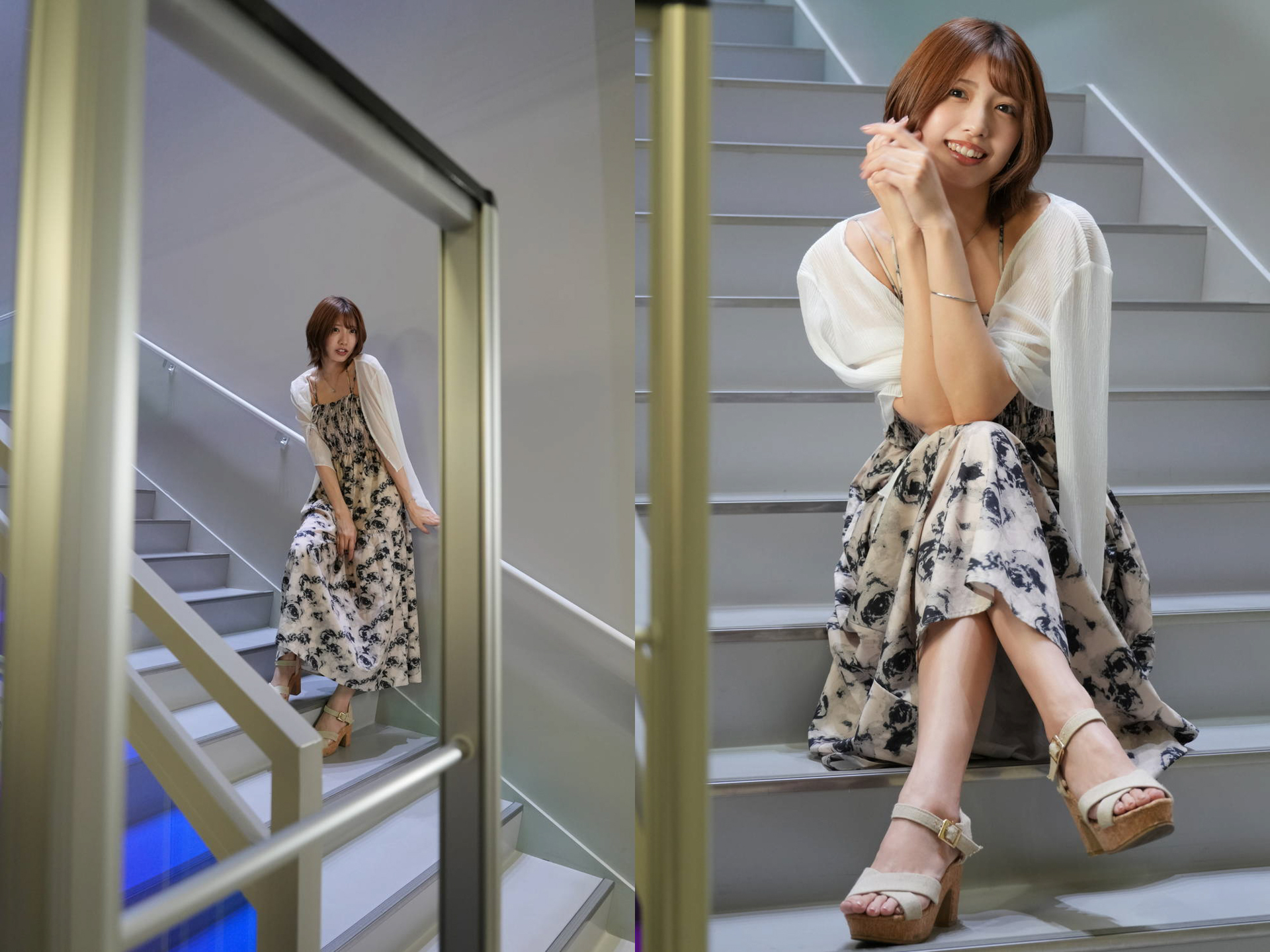 KOMEHYOの店内で。弊社が持参したLEDライトで光を少し足している