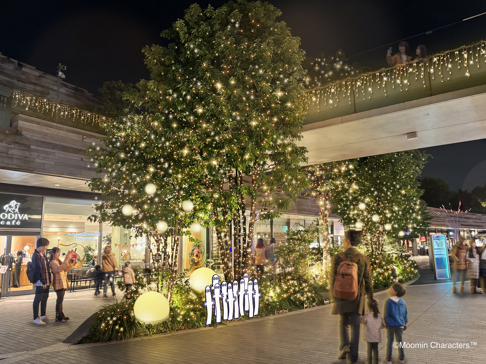 リボンストリート イルミネーション・「ニョロニョロ発生スポット」