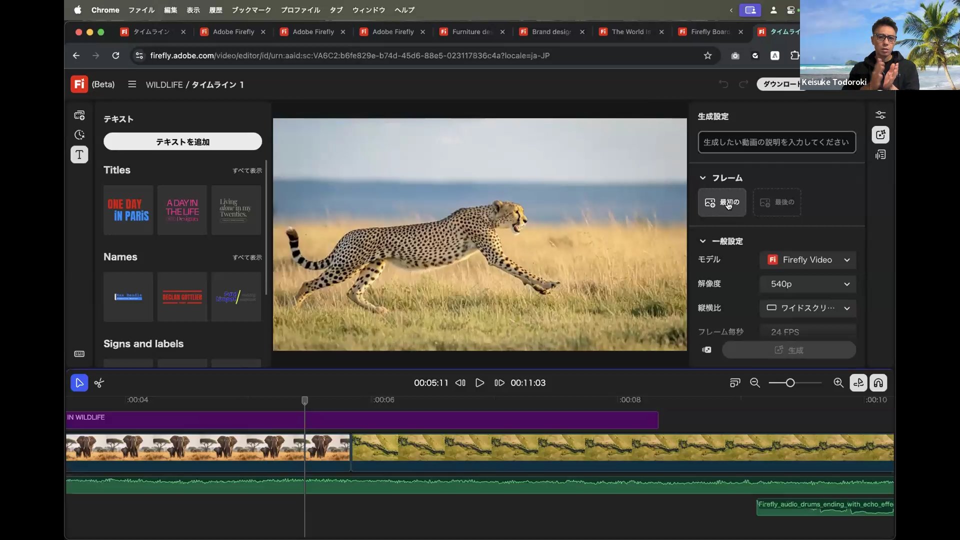 Firefly上で動画編集が可能に