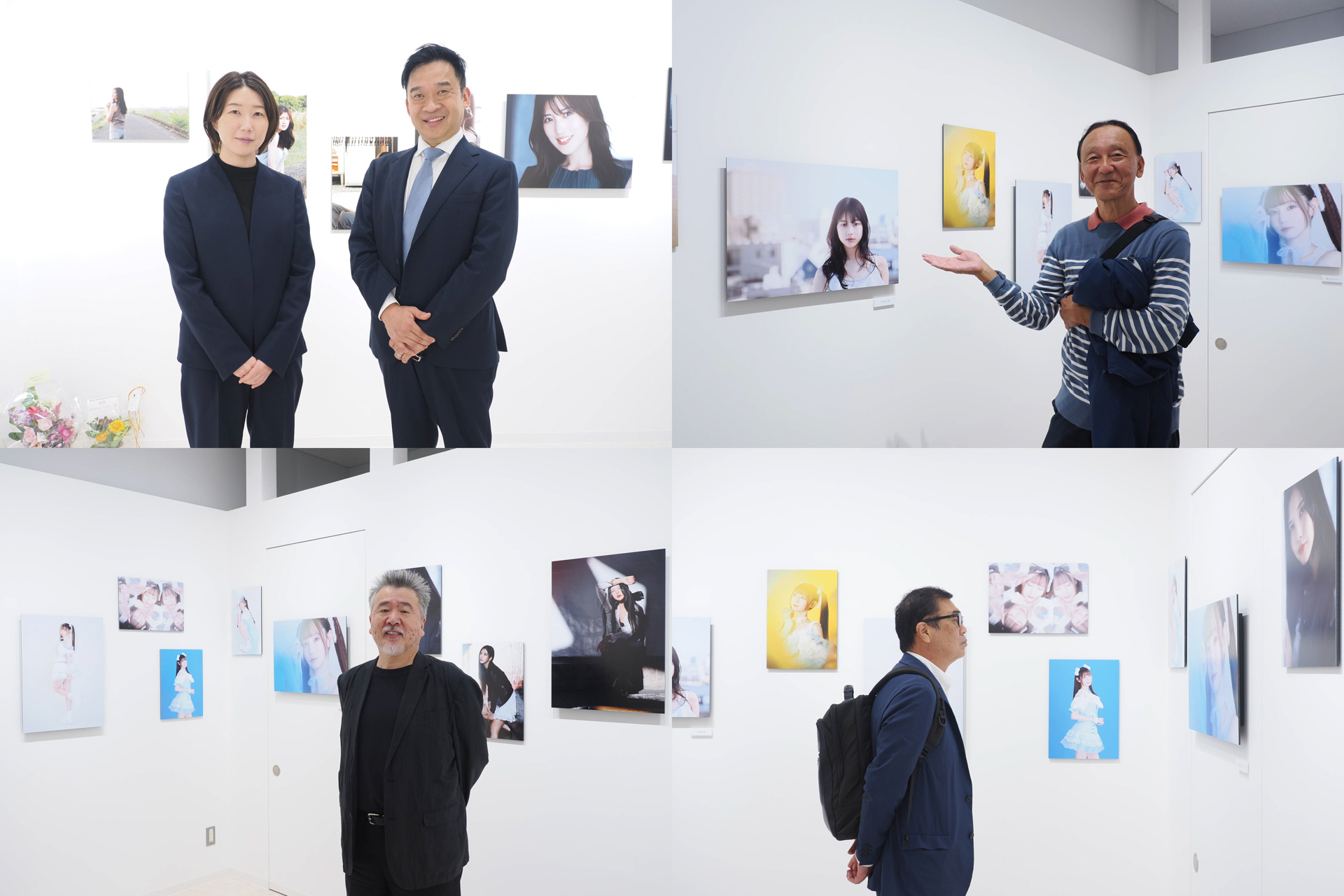 記念写真の一部　（左上）株式会社アスカネット 村上大吉朗社長（右上）元オリンパス 半田さん（左下）彫刻家 松田光司先生（右下）大洋図書 後藤さん