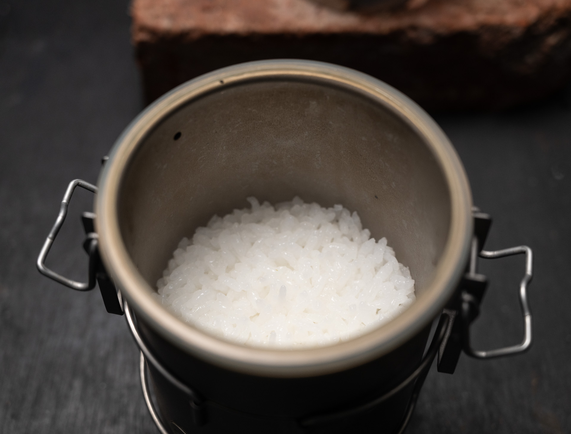 炊き上がり。今日も美味しく炊けた