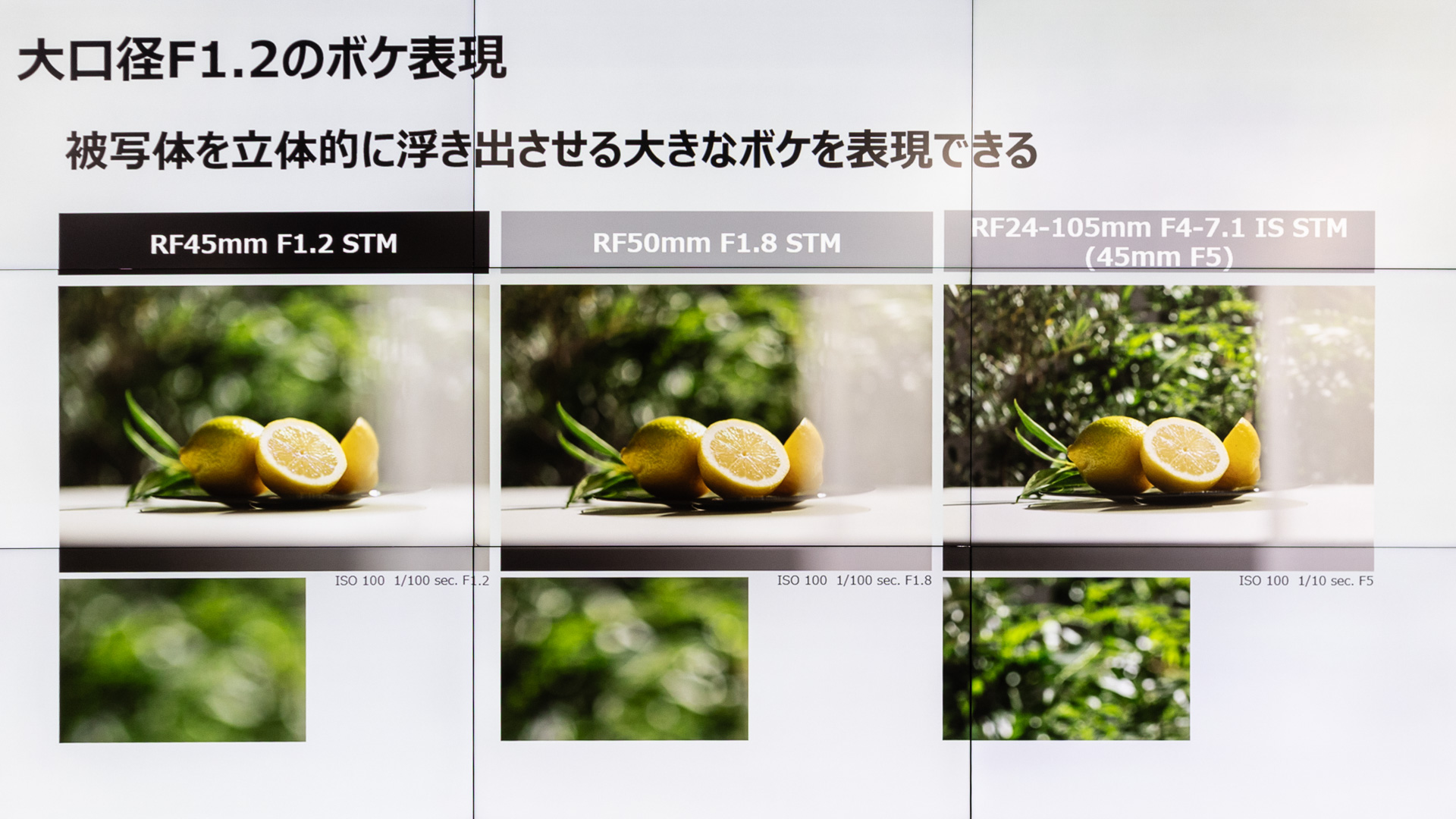 大きなボケ量を生かした表現ができる