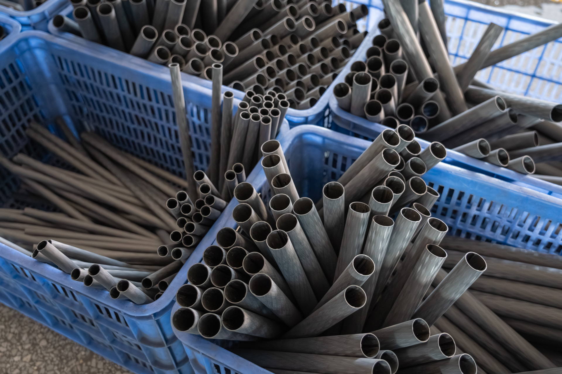 完成したカーボンパイプ