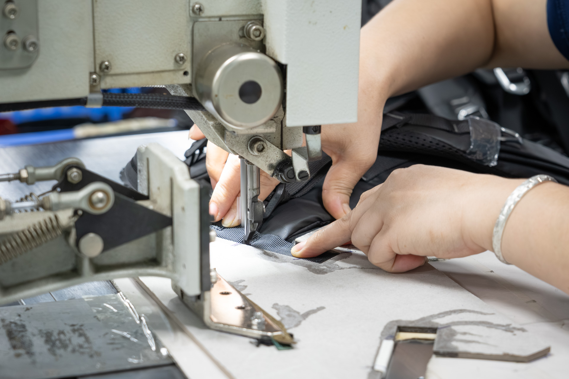 2重縫いを実際に行っているところ