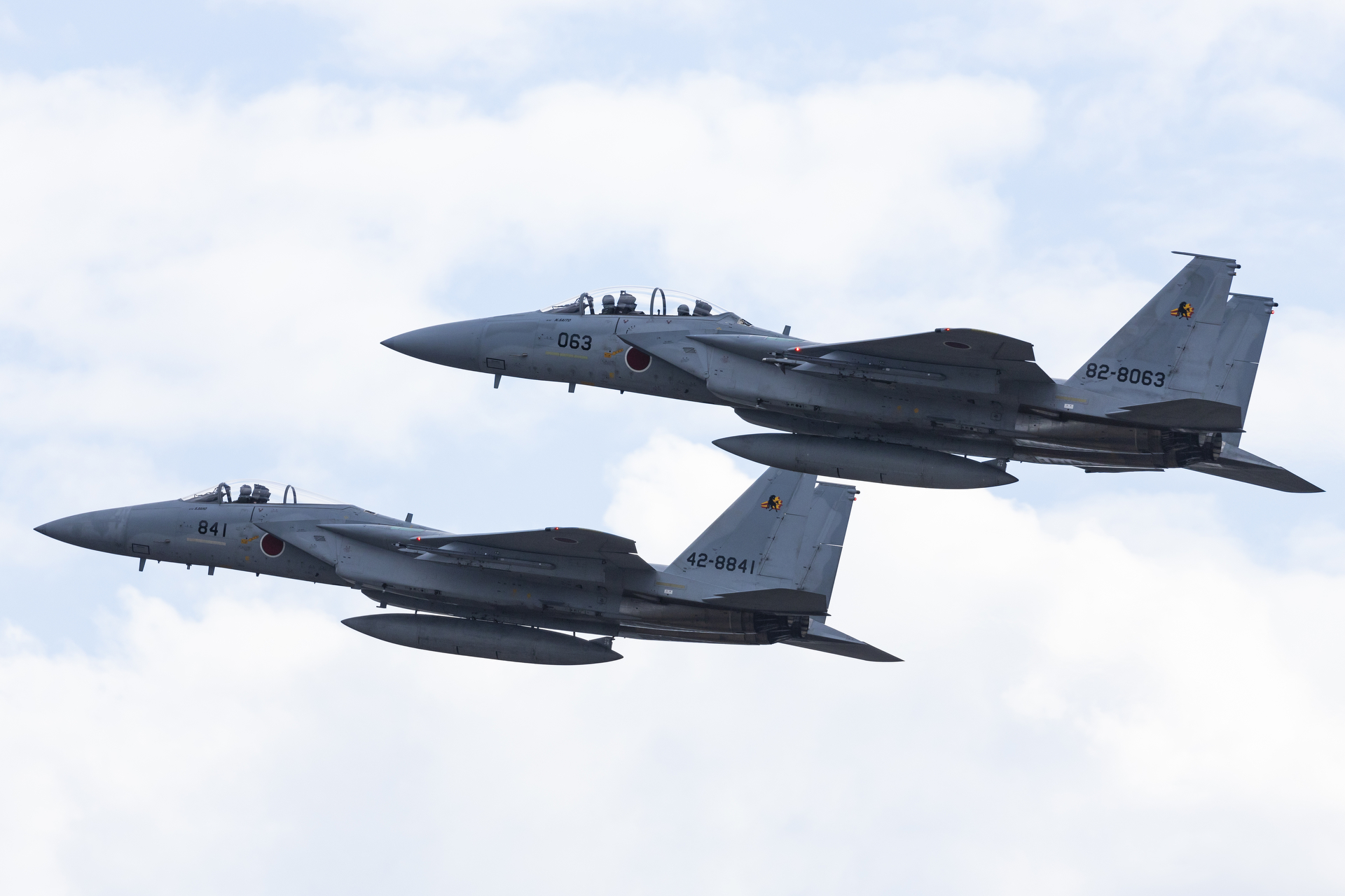 第23飛行隊のフォーメーションテイクオフ（2019年基地外柵より撮影）<br>キヤノン EOS 6D Mark II／EF100-400mm f/4.5-5.6L IS II USM／400mm／絞り優先AE（1/2000秒、F6.3）／ISO 320