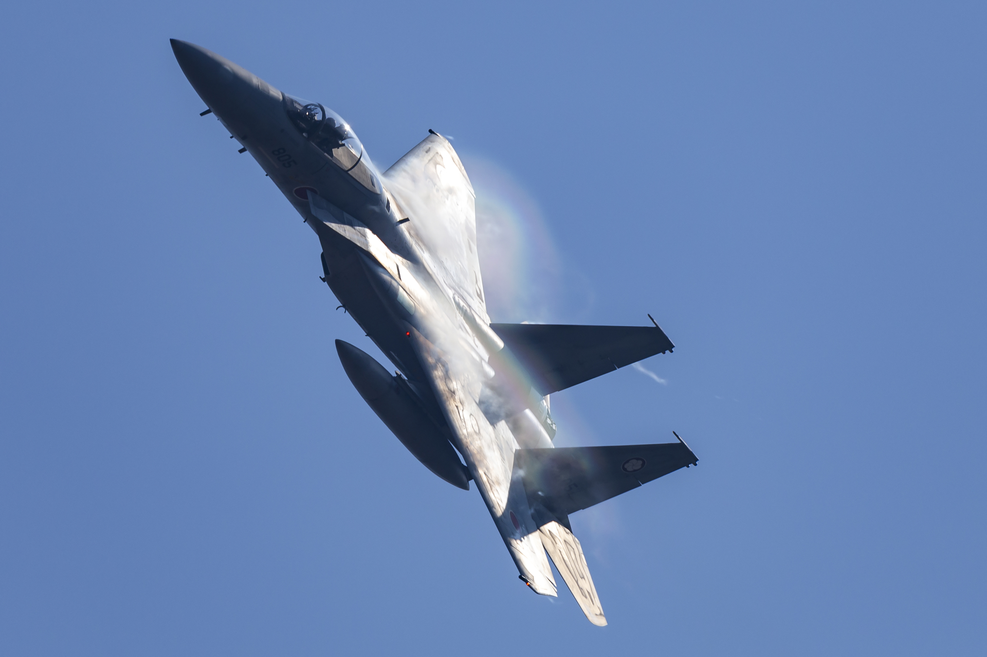 第305飛行隊のF-15による機動飛行（2016年の新田原エアフェスタ予行にて撮影）<br>キヤノン EOS R6 Mark II／RF100-500mm F4.5-7.1 L IS USM／500mm／Fvモード（1/2500秒、F8）／ISO 400