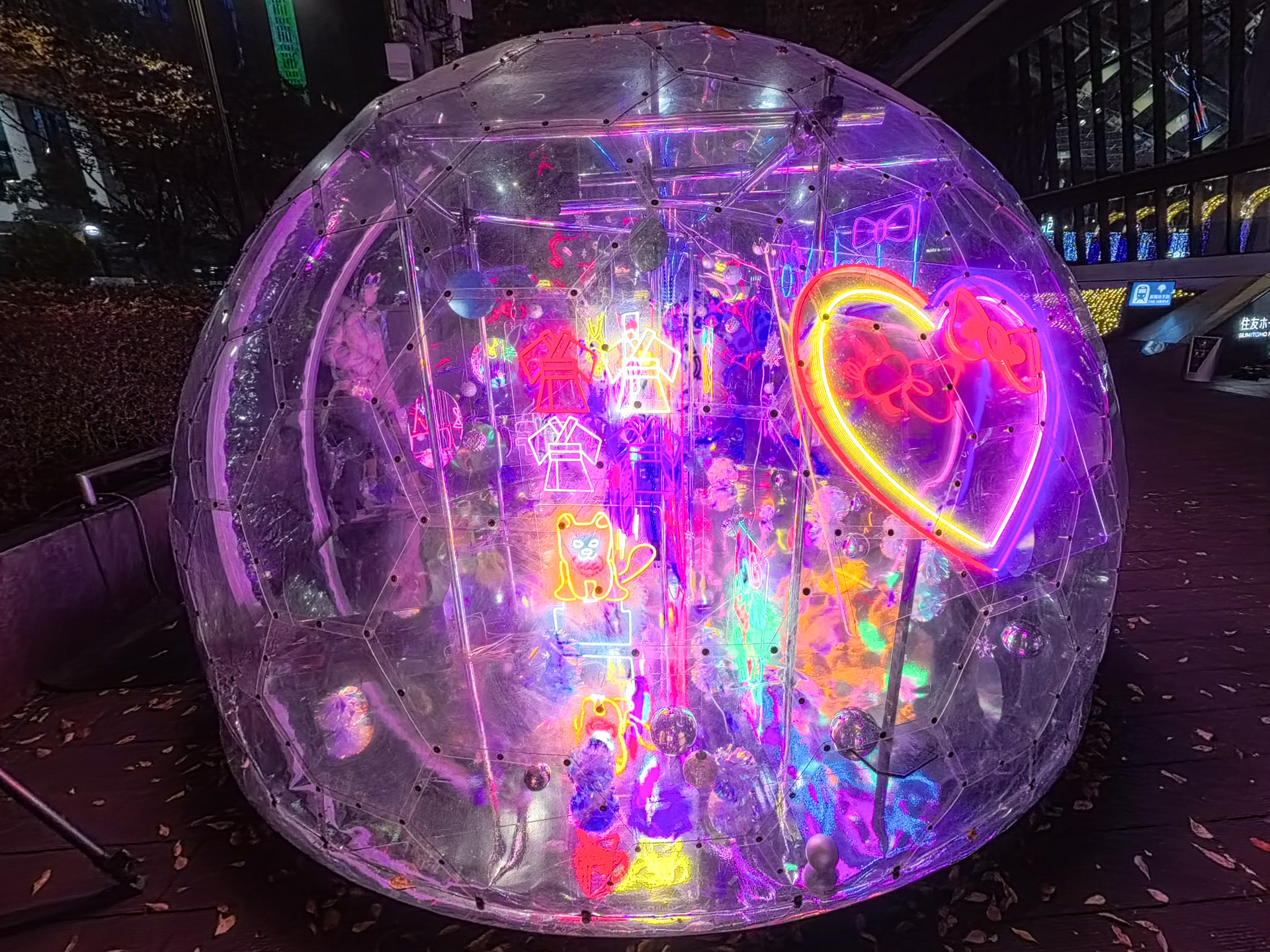 ドームには自撮り用のミラーもある