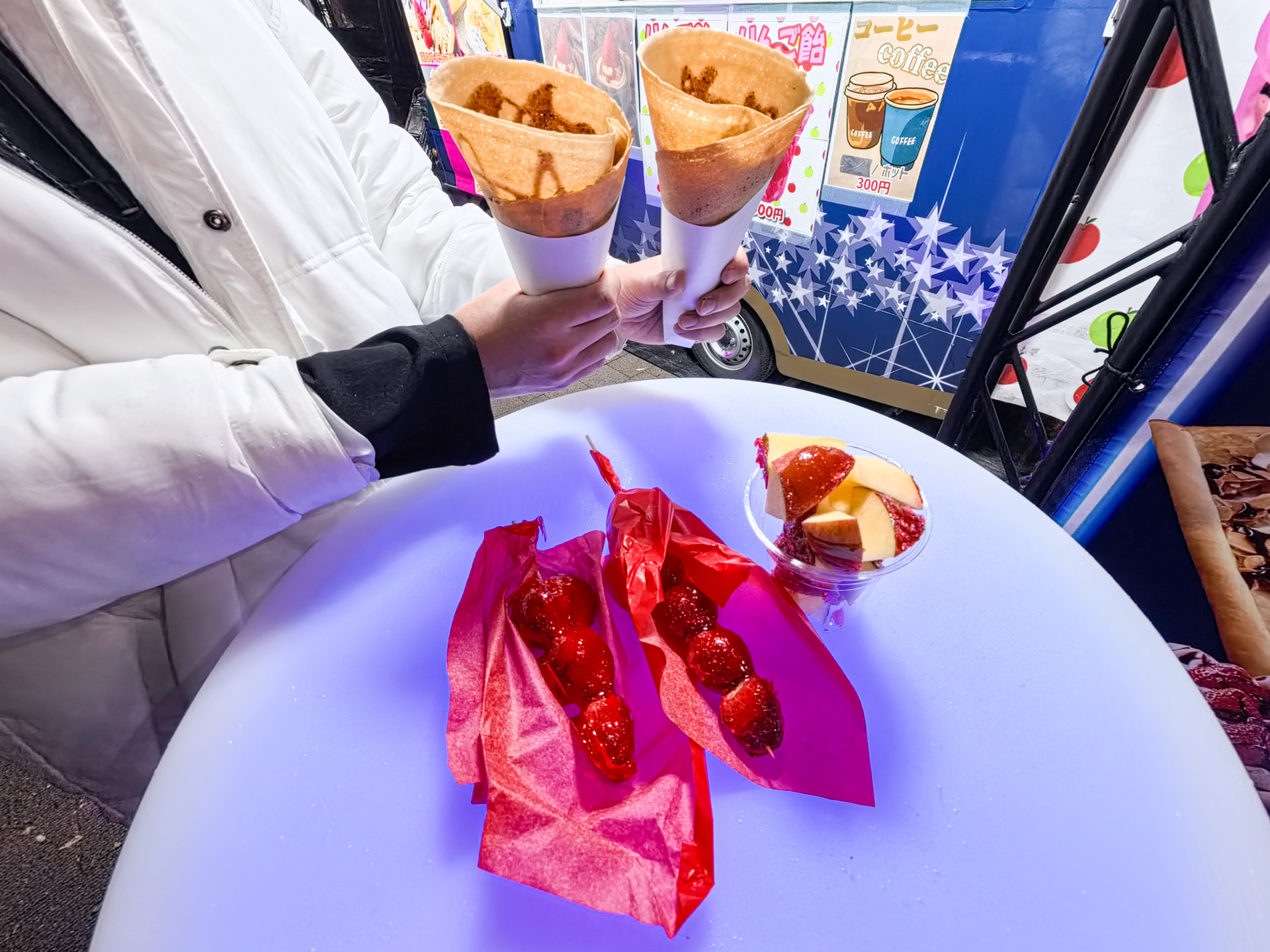 パパクレープのメニュー（一部）