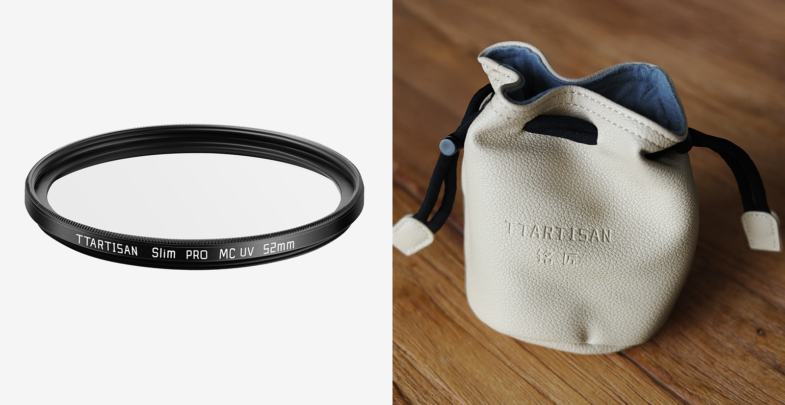 付属するUVフィルターとポーチ