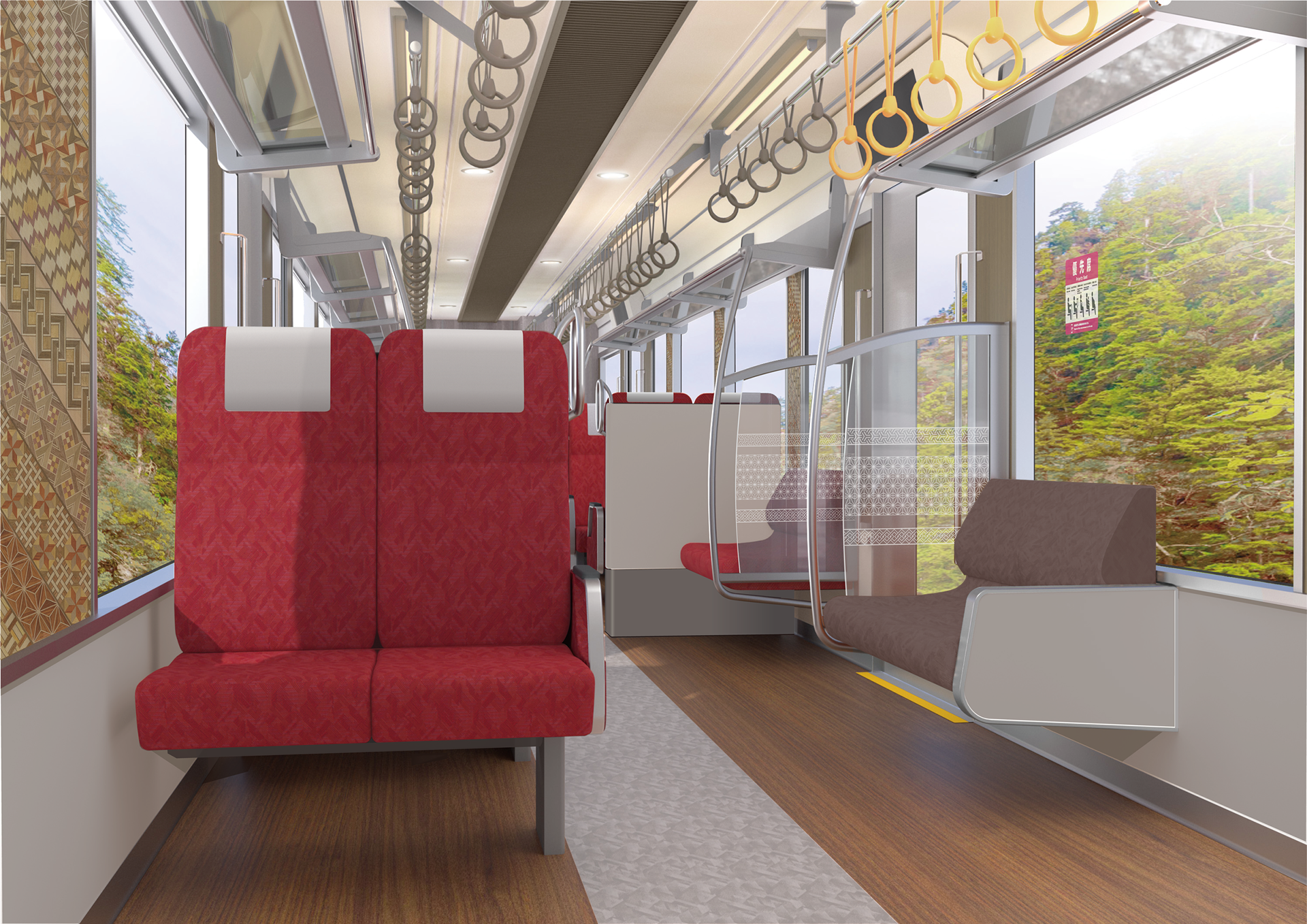 新型車両4000形 室内イメージ（中間車）